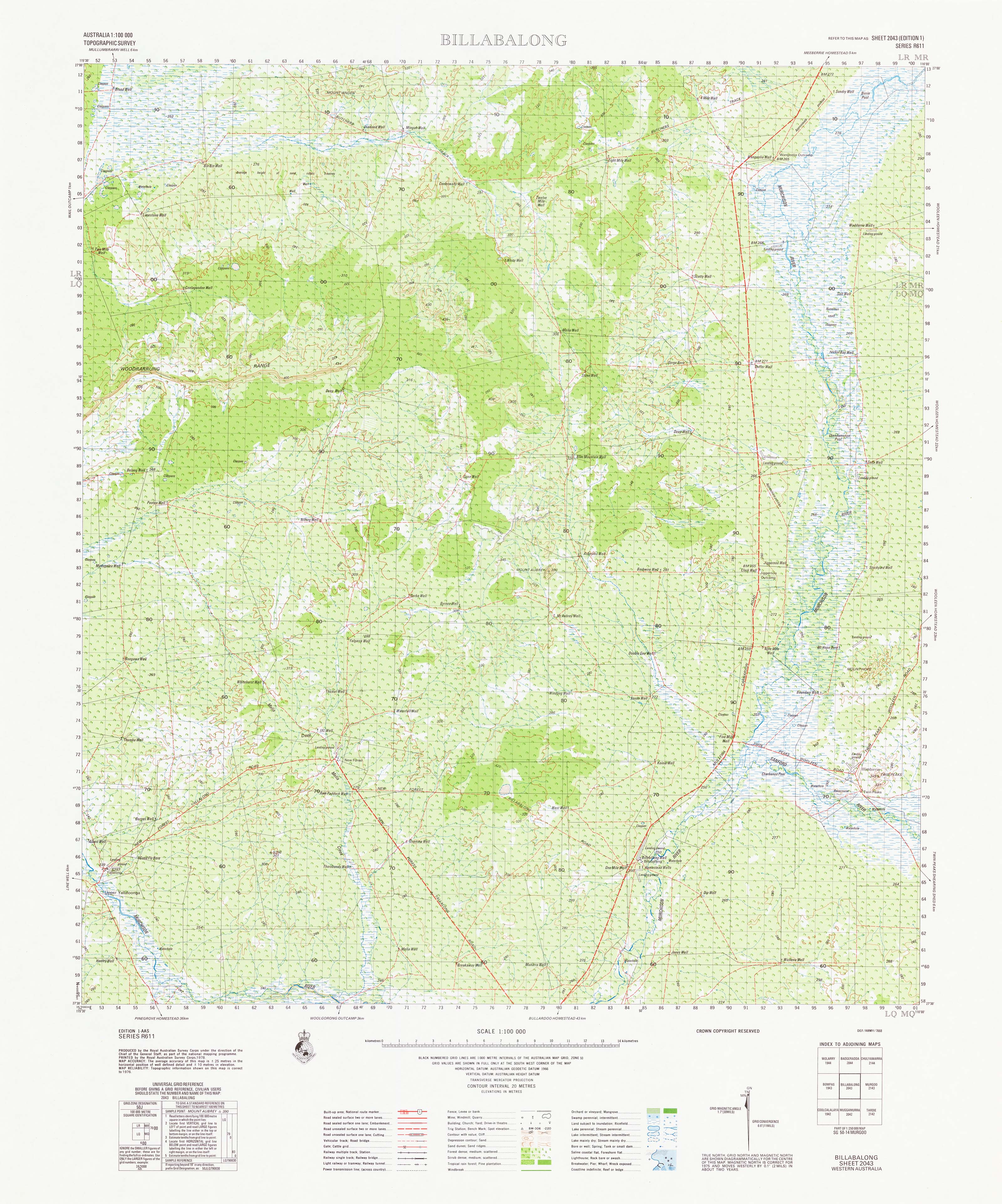 2043 Billabalong 1:100k Topographic Map