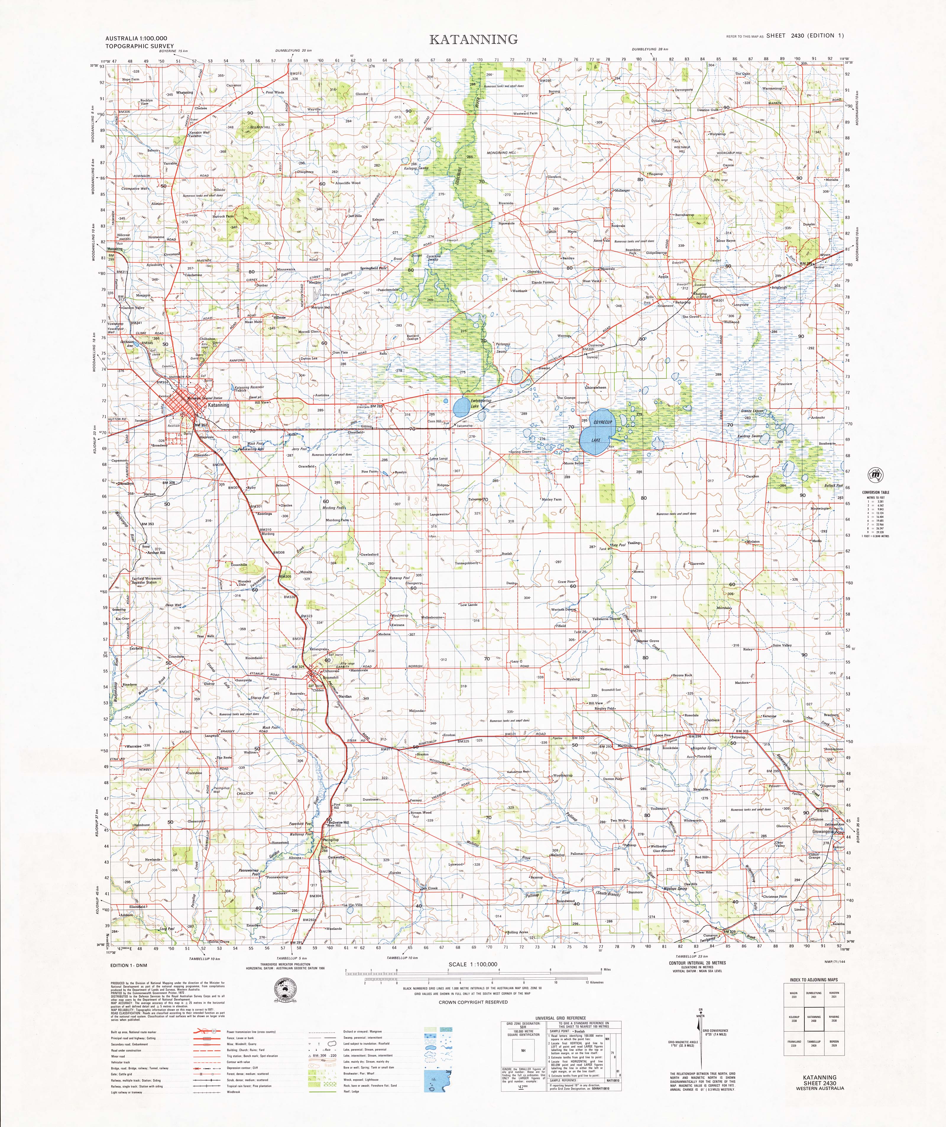 2430 Katanning 1:100k Topographic Map