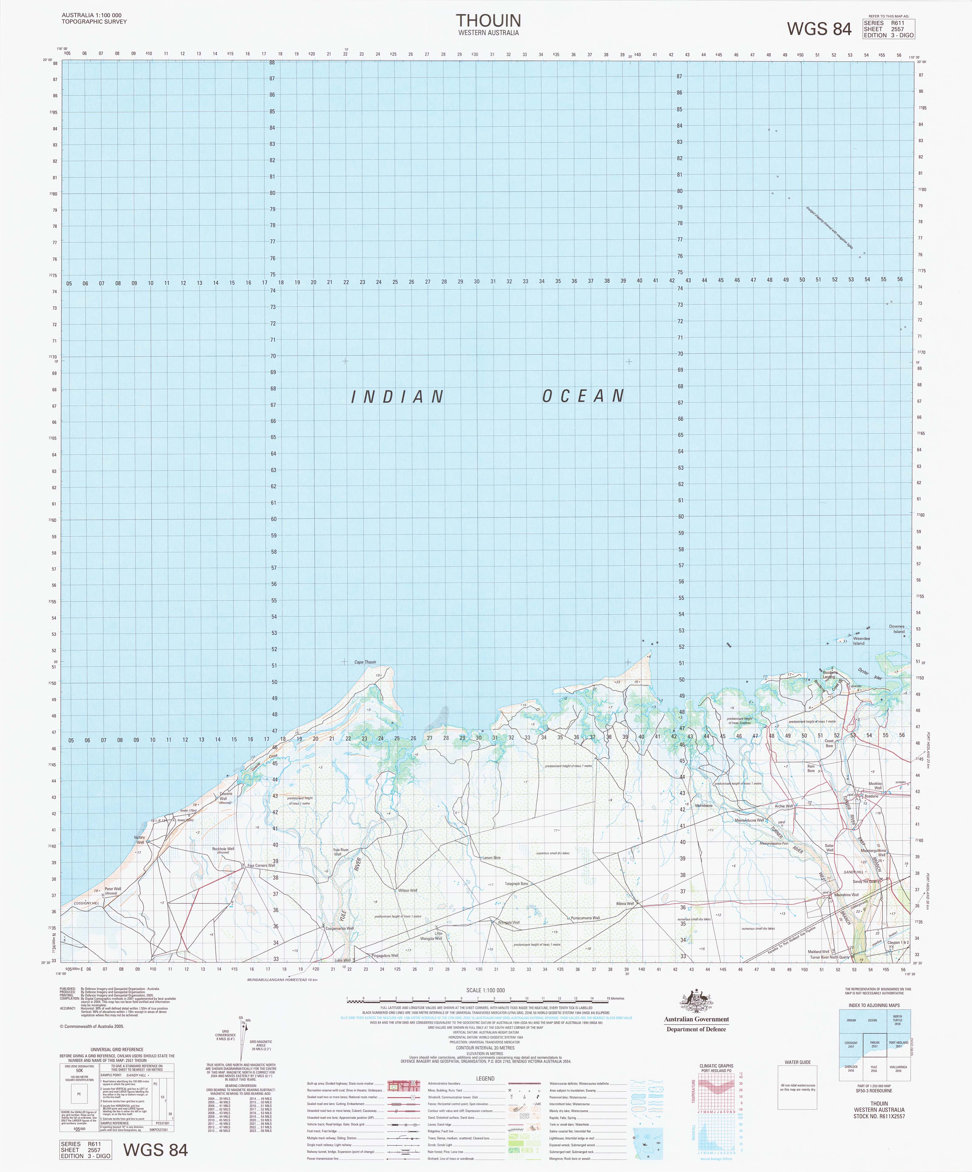 2557 Thouin 1:100k Topographic Map