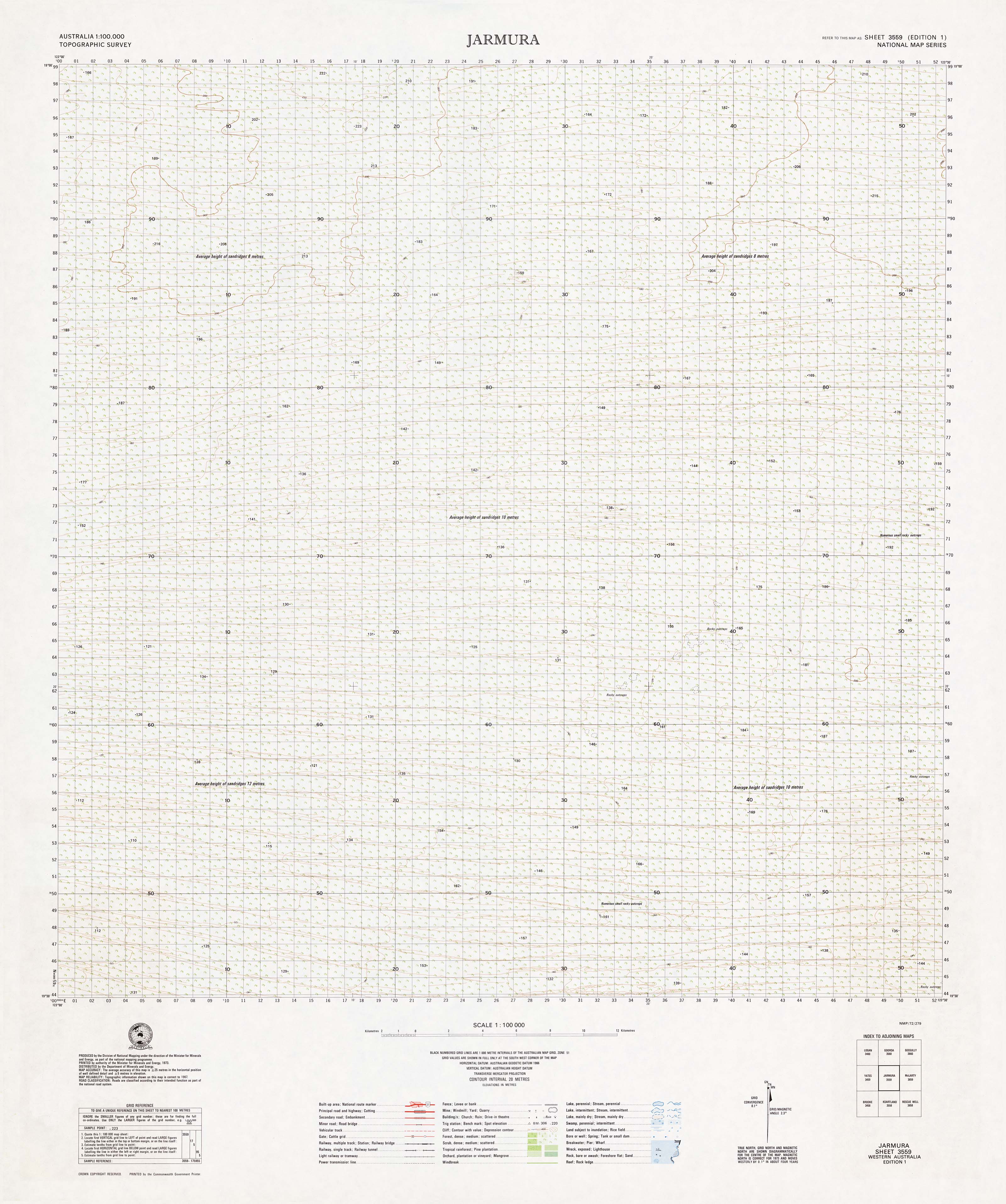 3559 Jarmura 1:100k Topographic Map