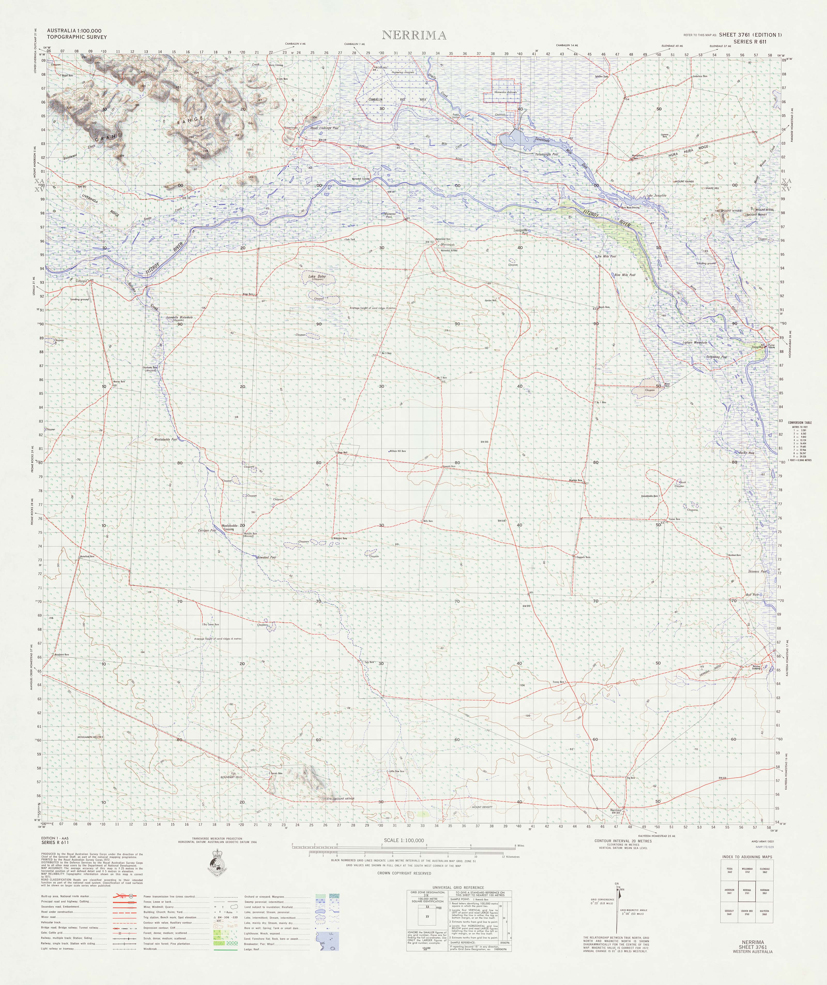 3761 Nerrima 1:100k Topographic Map