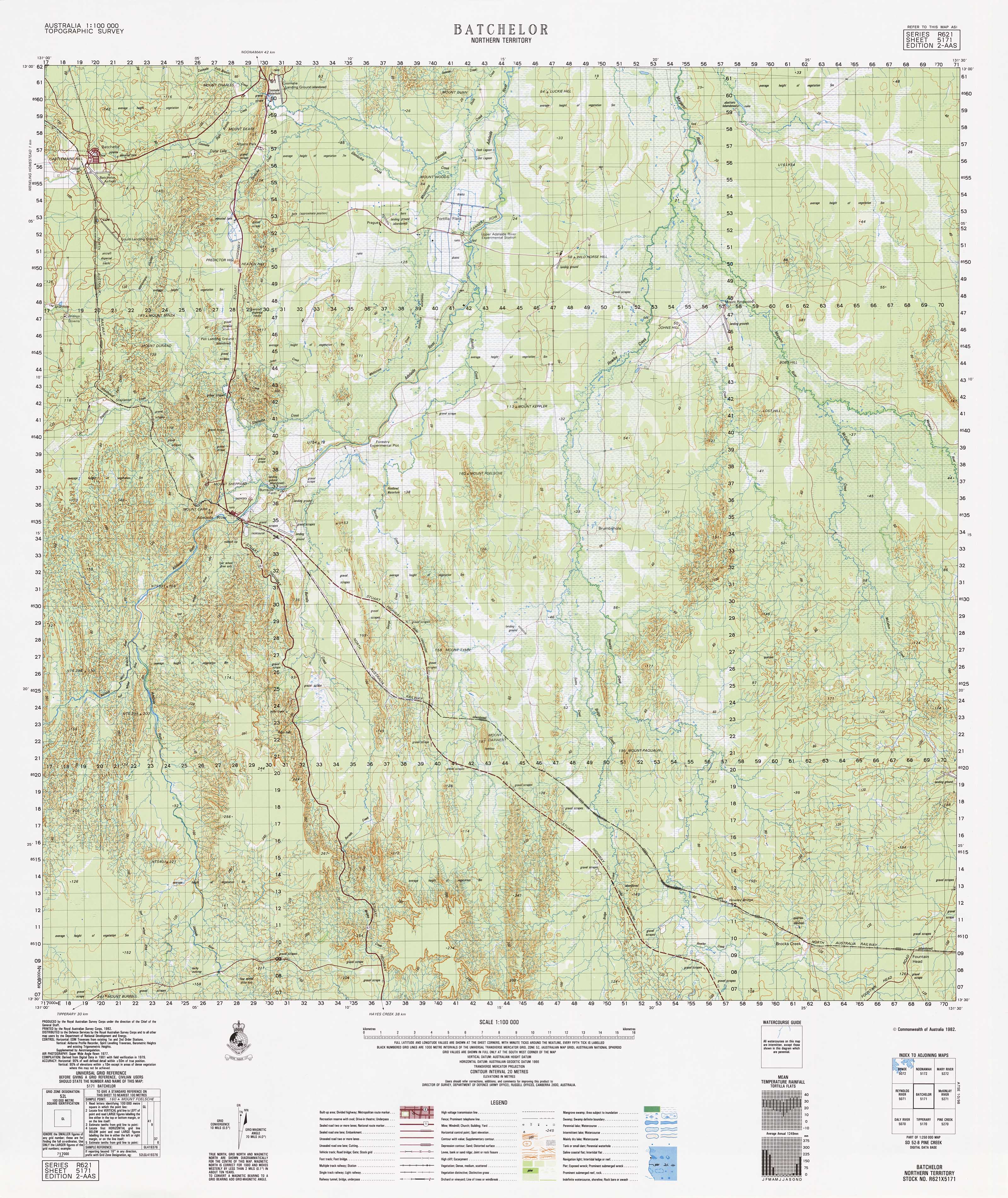 5171 Batchelor 1:100k Topographic Map