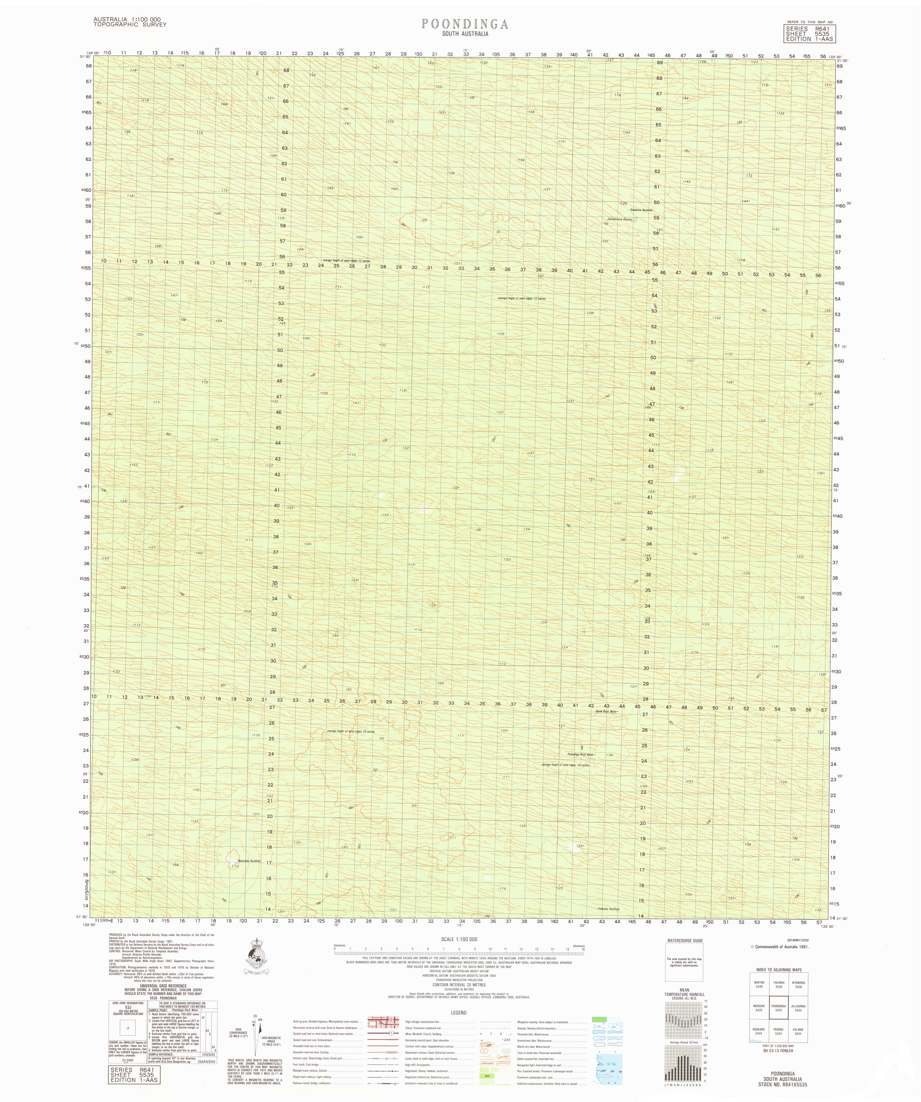 5535 Poondinga 1:100k Topographic Map