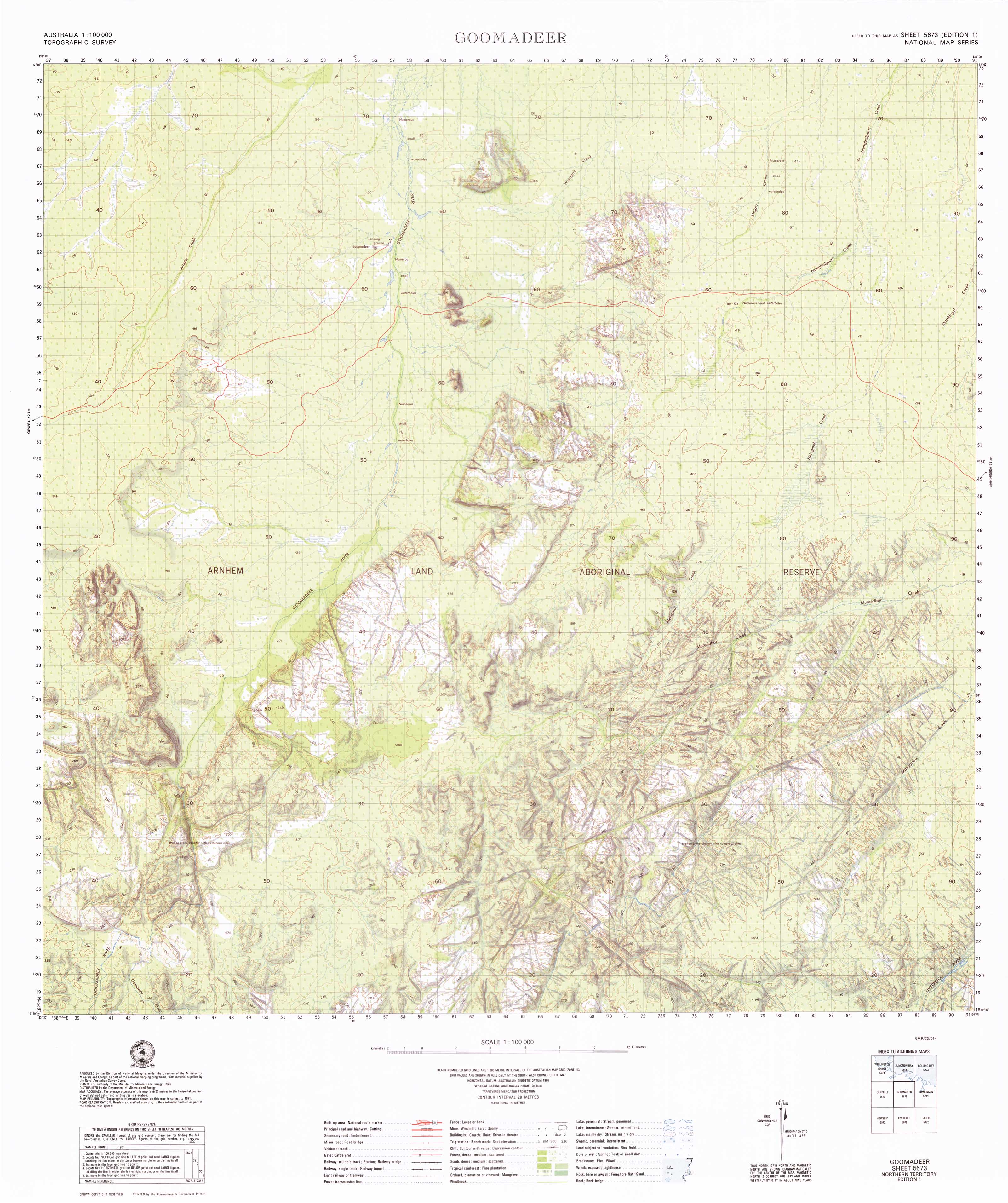 5673 Goomadeer 1:100k Topographic Map