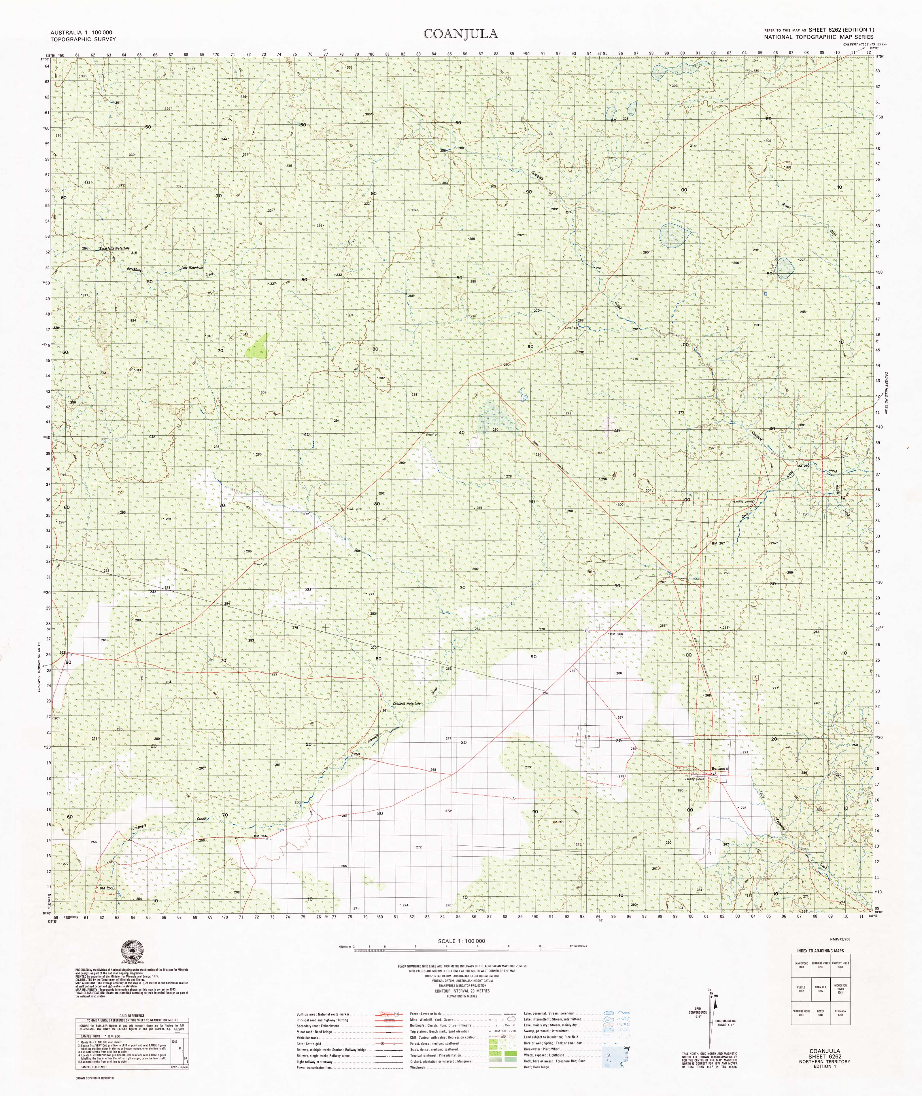 6262 Coanjula 1:100k Topographic Map