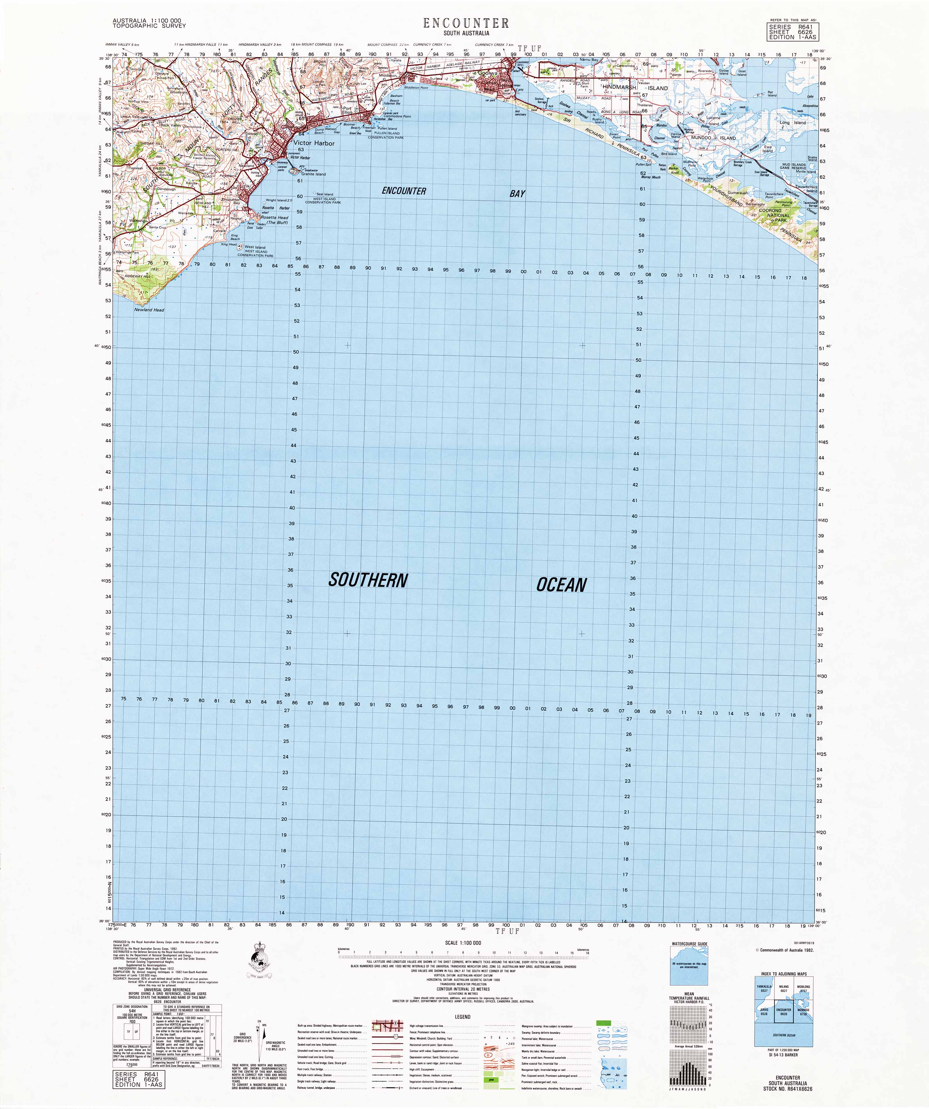 6626 Encounter 1:100k Topographic Map