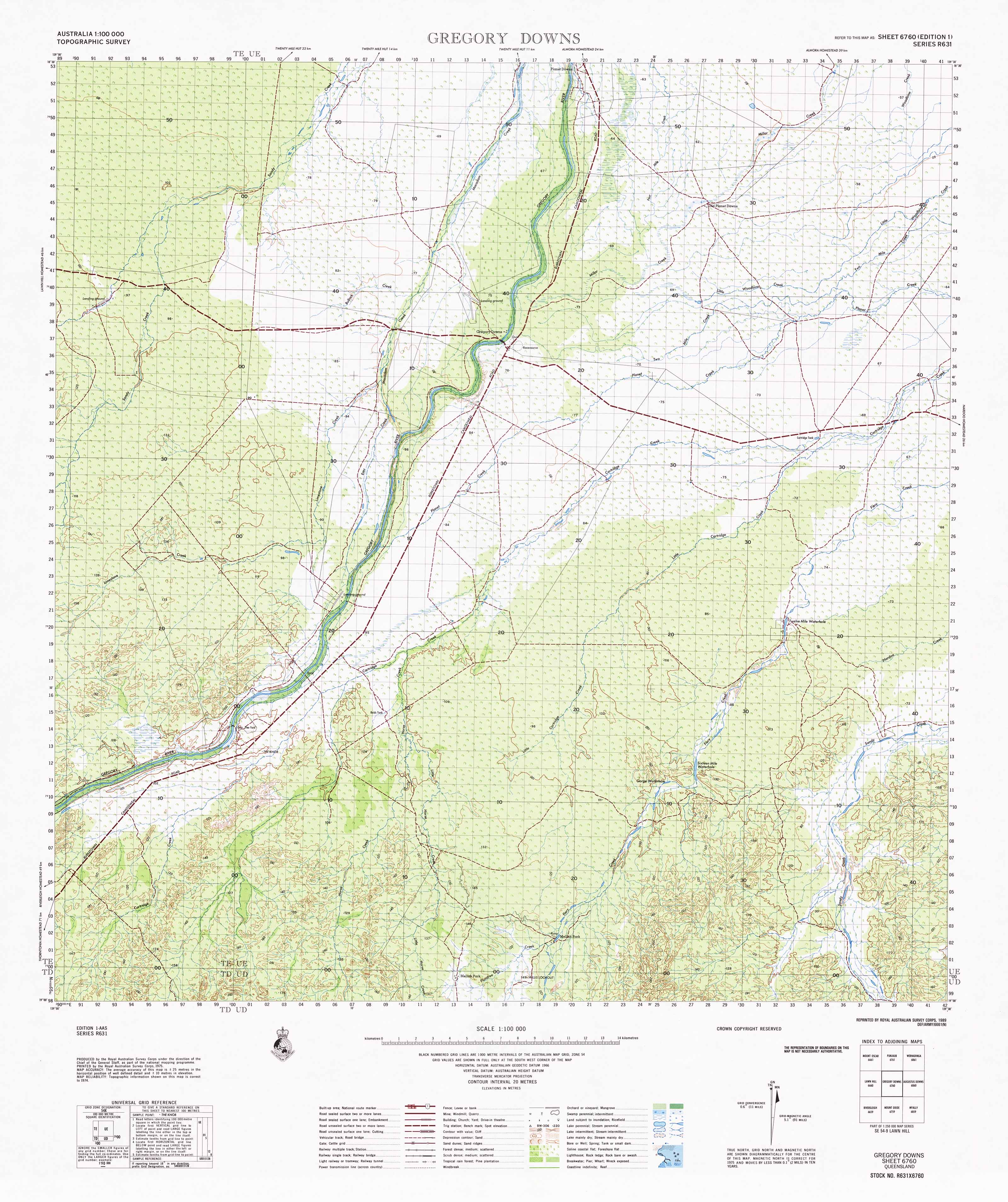 6760 Gregory Downs 1:100k Topographic Map