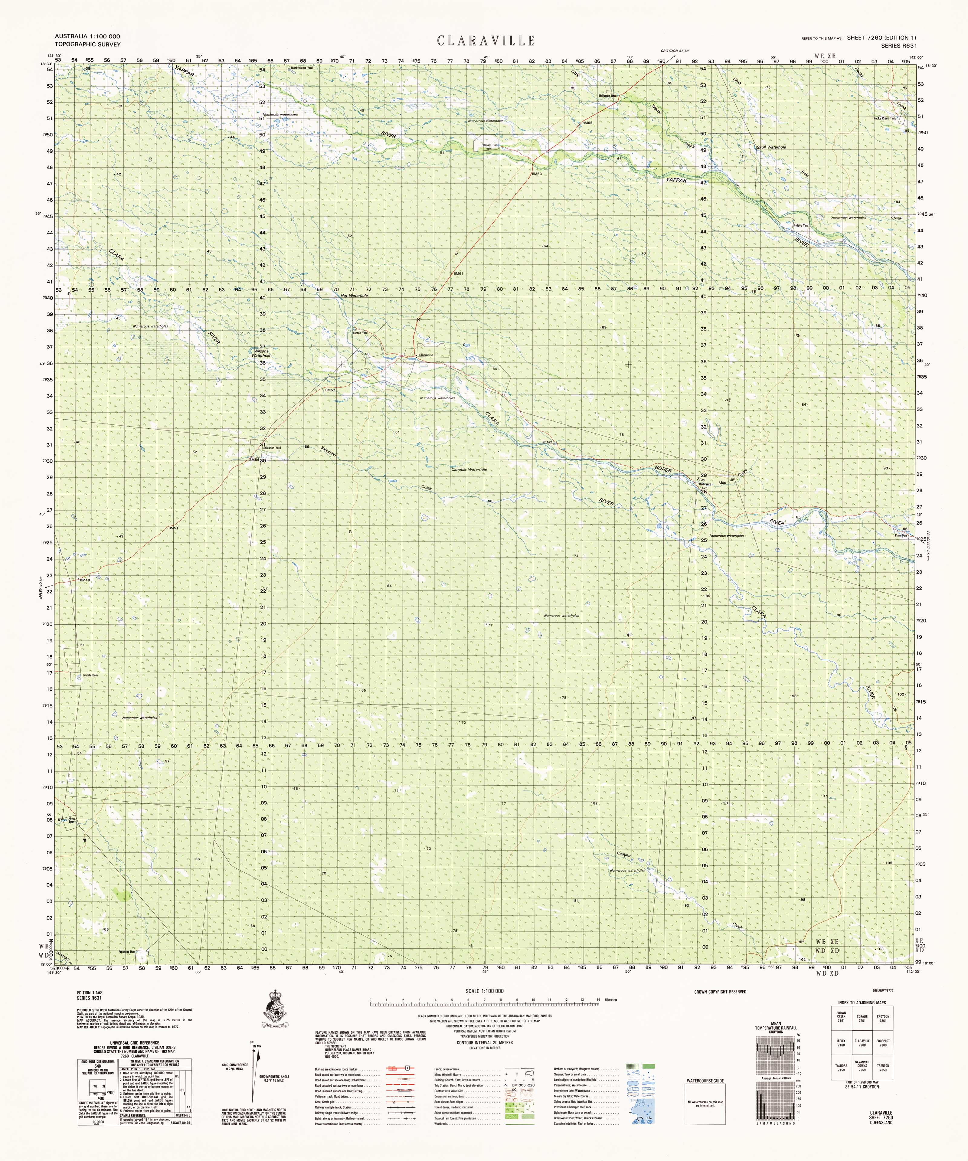 7260 Claraville 1:100k Topographic Map