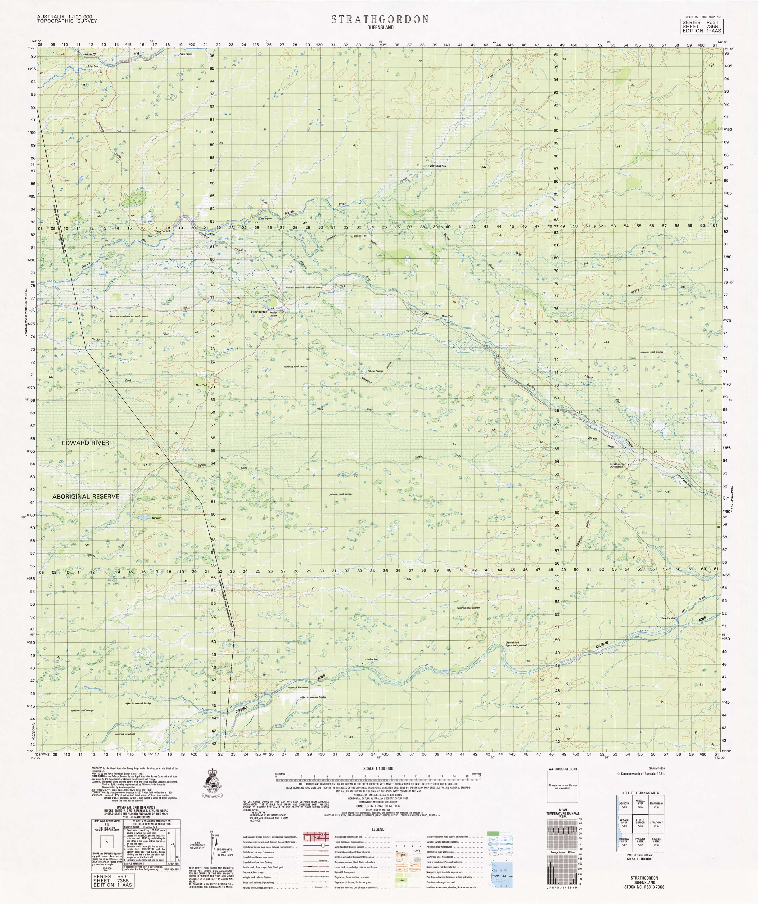 7368 Strathgordon 1:100k Topographic Map