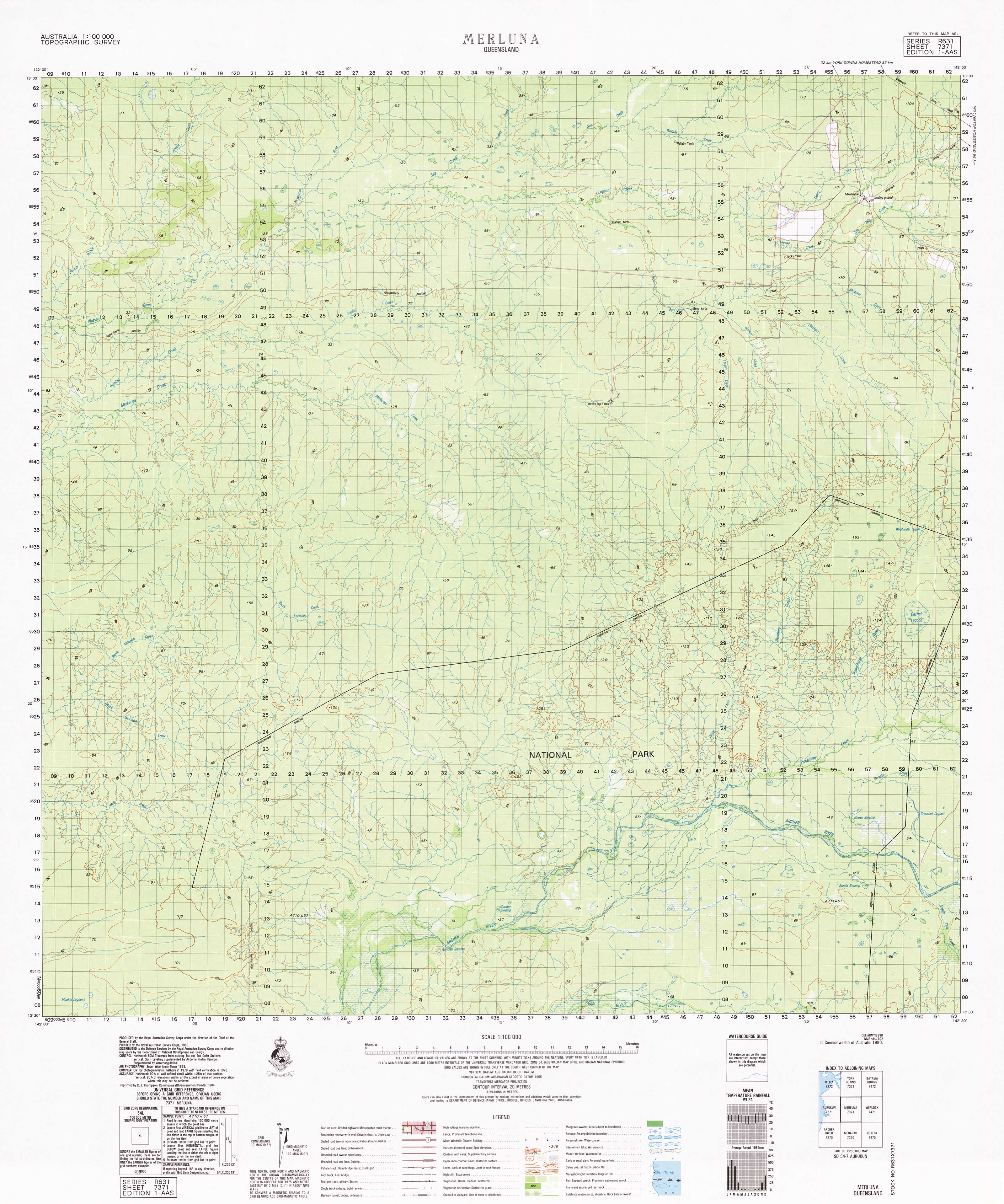 7371 Merluna 1:100k Topographic Map