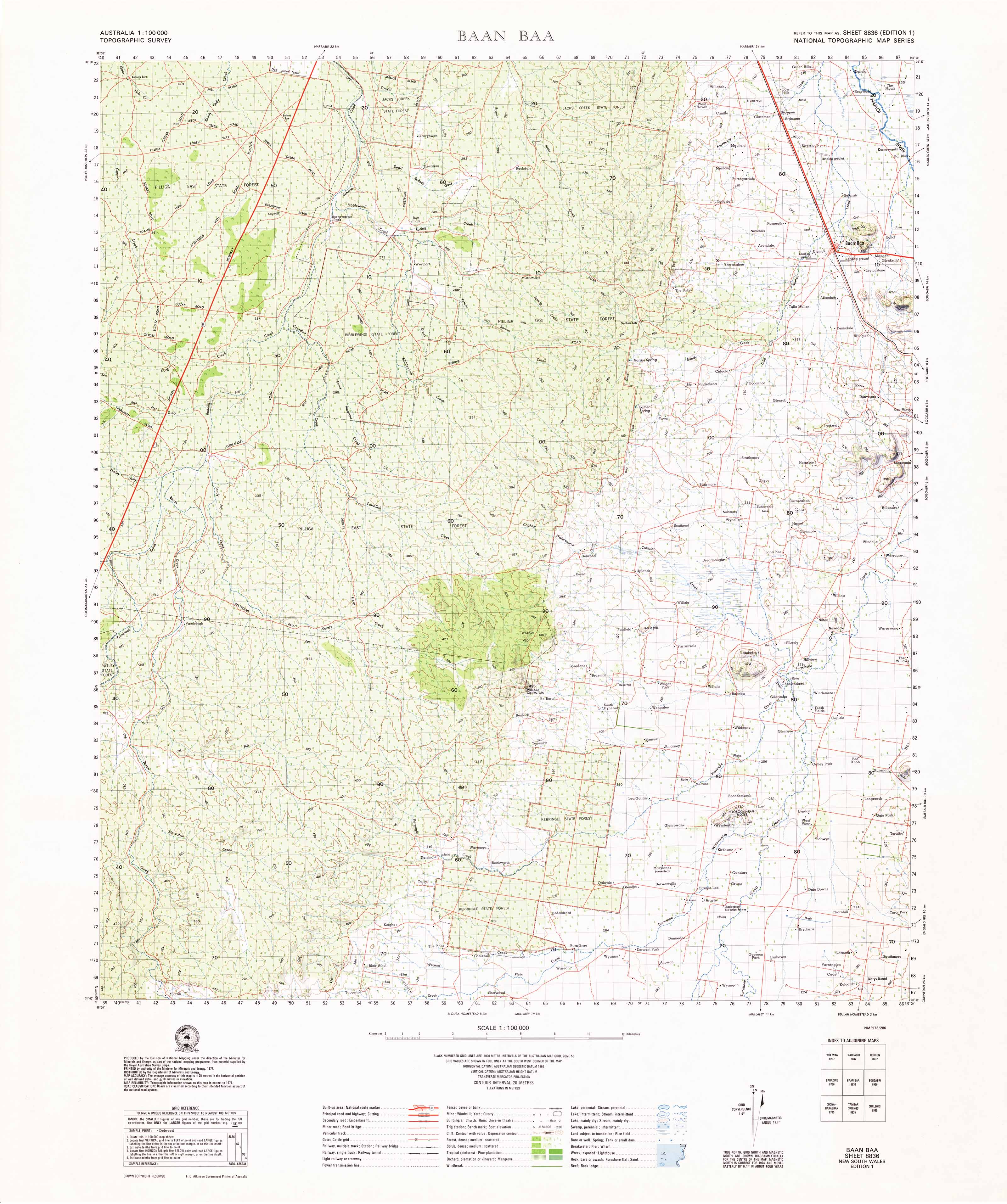 8836 Baan Baa 1:100k Topographic Map