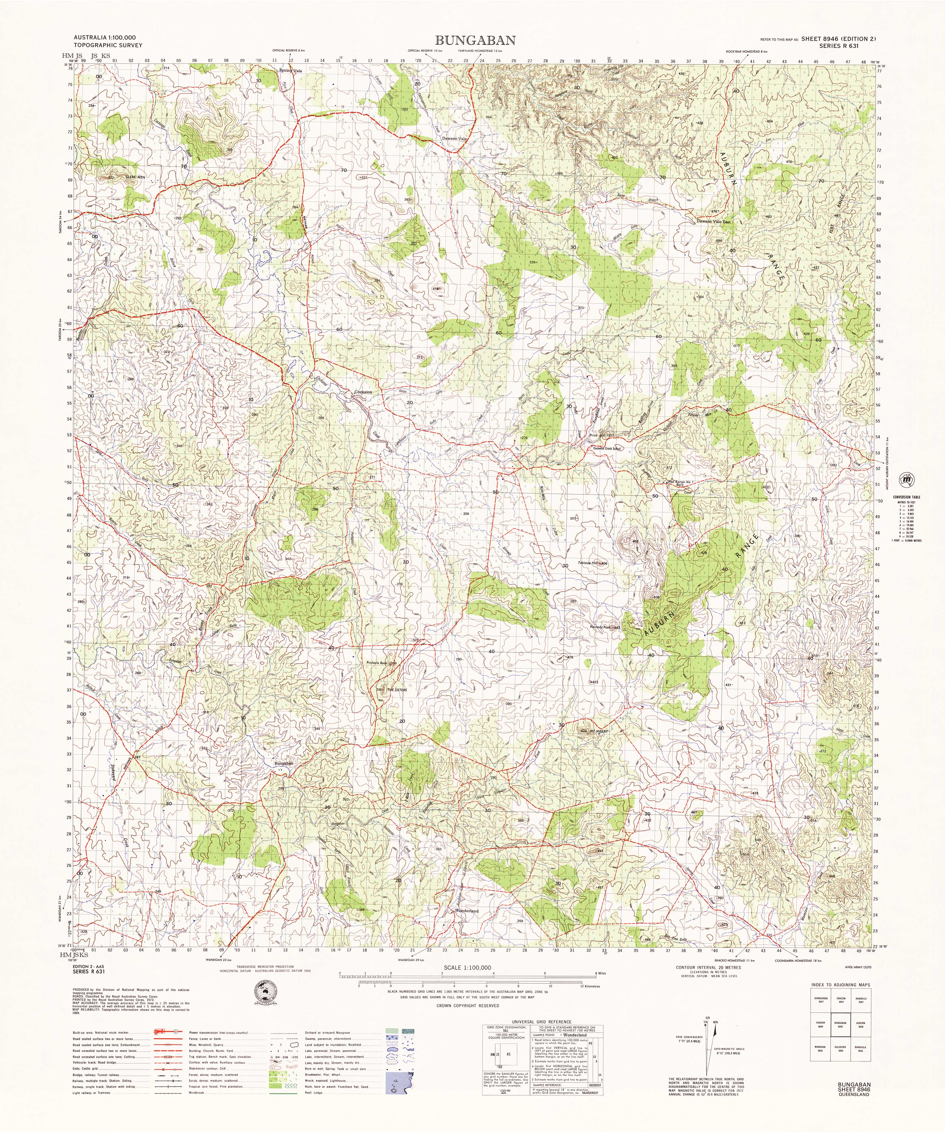8946 Bungaban 1:100k Topographic Map