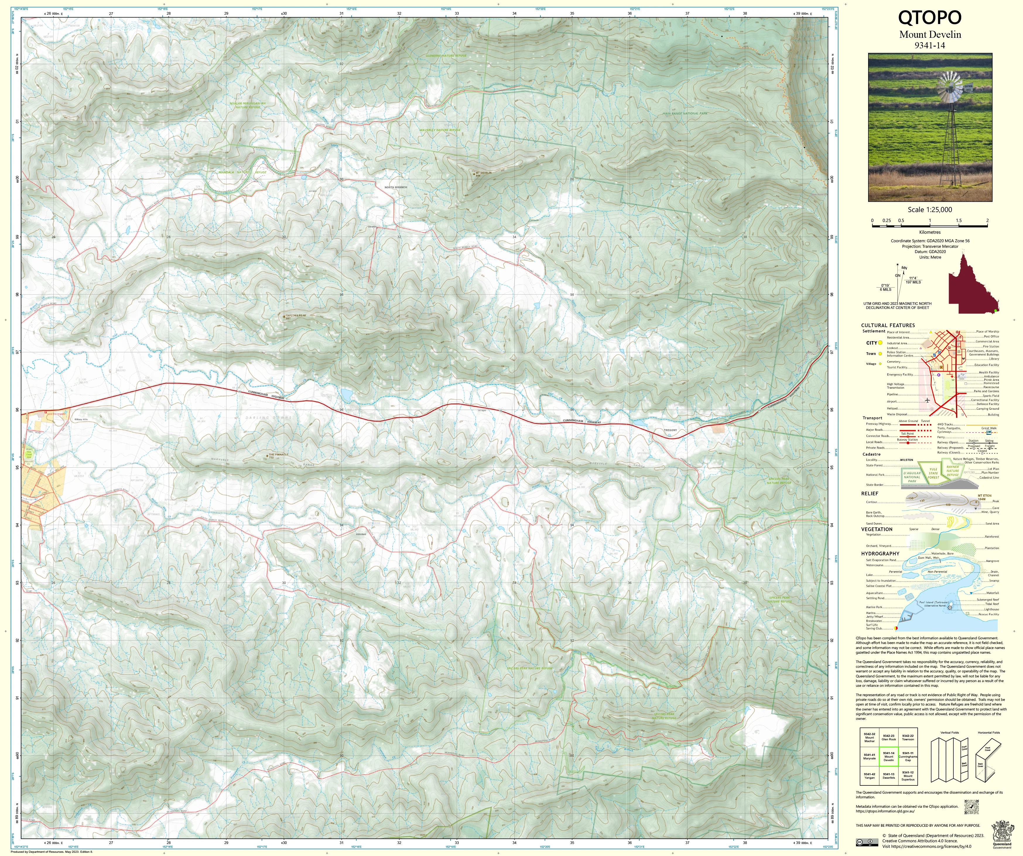 9341-14 Mount Develin QTopo 1:25,000 Topographic Map