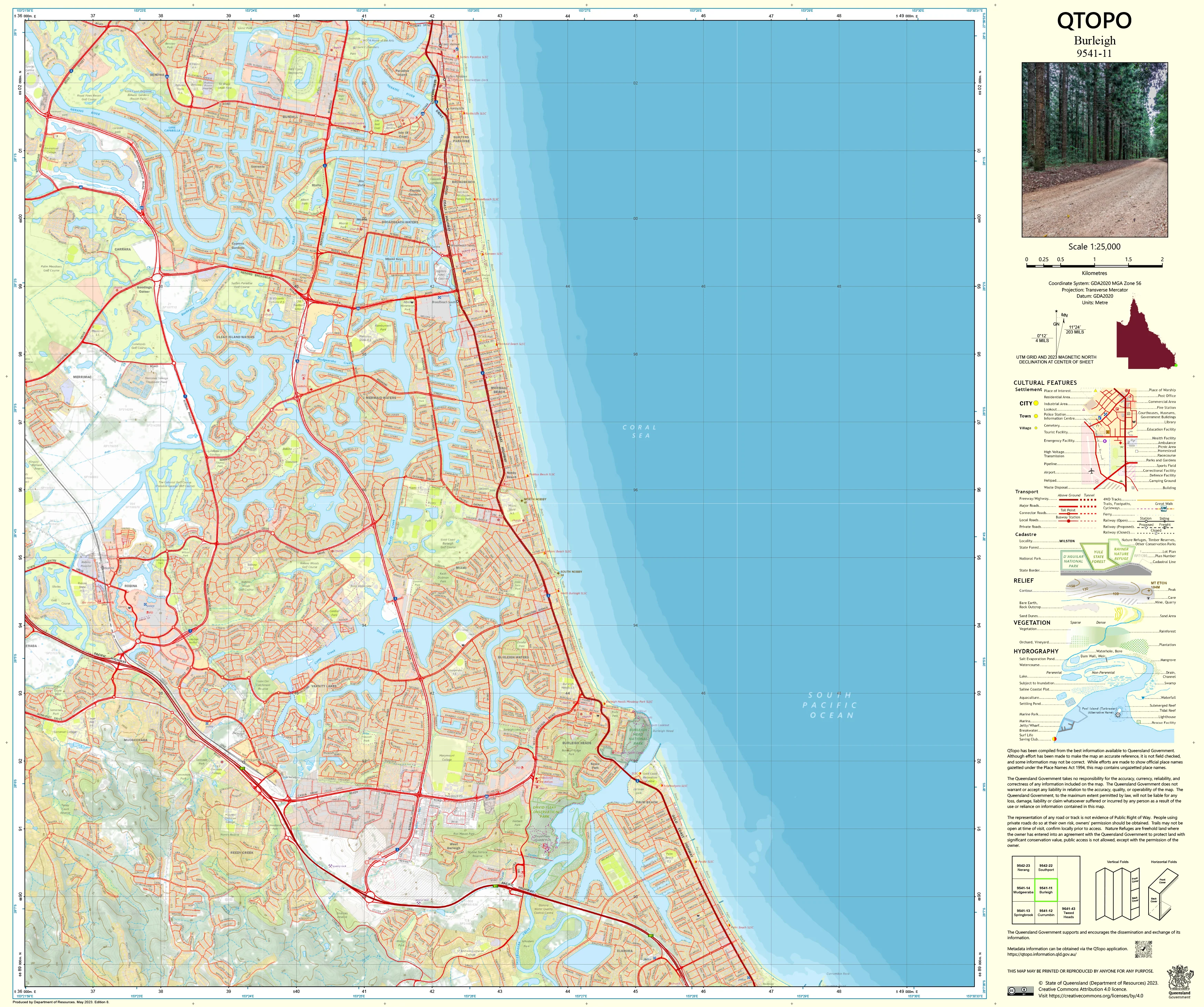 9541-11 Burleigh QTopo 1:25,000 Topographic Map