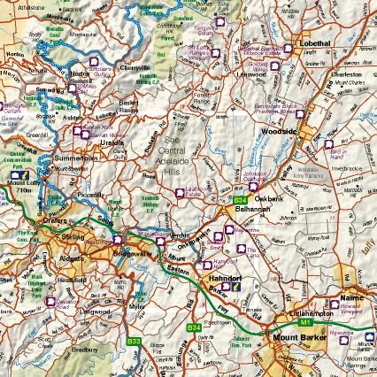 Adelaide Hills & Barossa Carto Graphics Map - Image 3