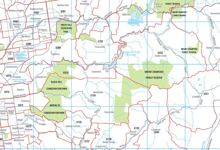 Adelaide Postcode Laminated Wall Map 788 x 1036mm - Image 2