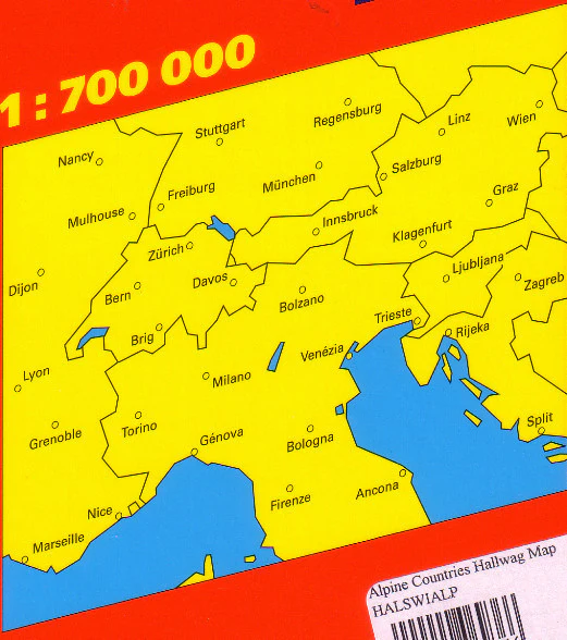 Alpine Countries - The Alps Hallwag Map - Image 2