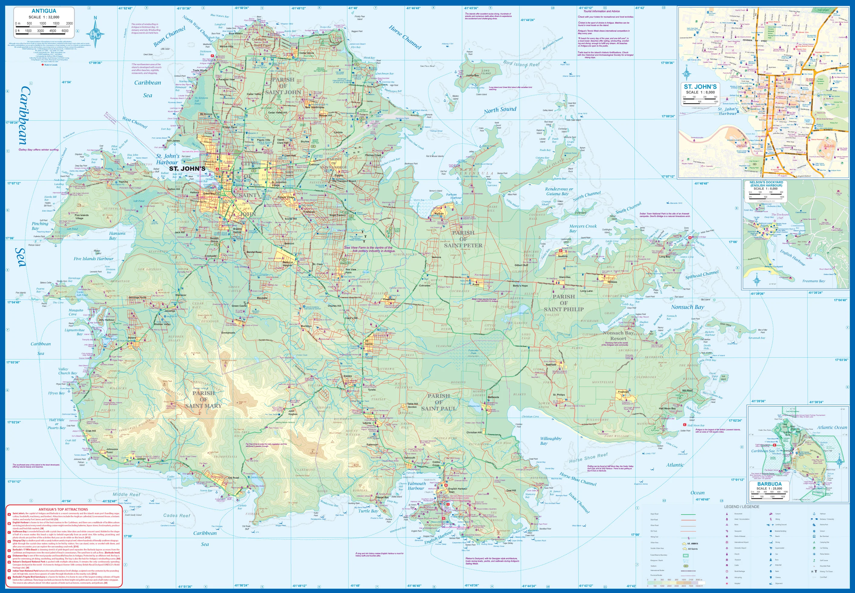 Antigua & St Kitts Nevis ITMB Map - Image 3