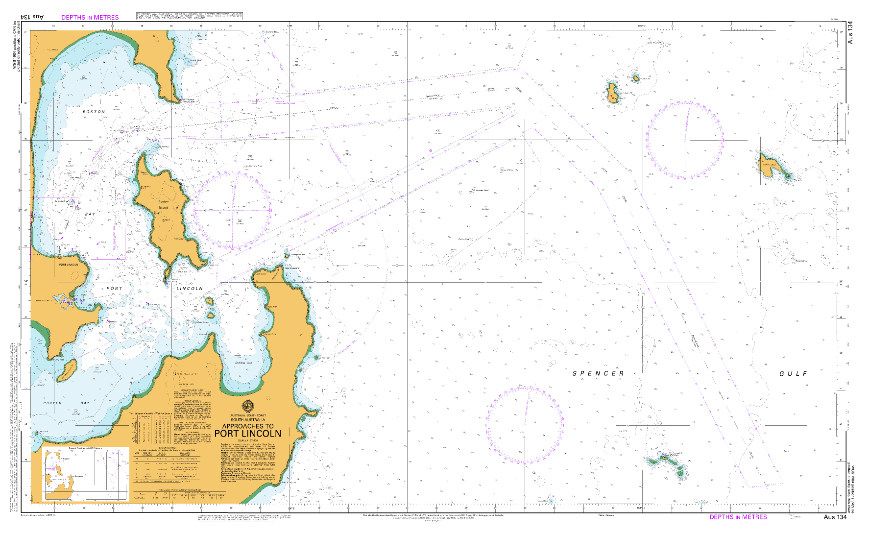AUS 134 - Approaches to Port Lincoln Nautical Chart