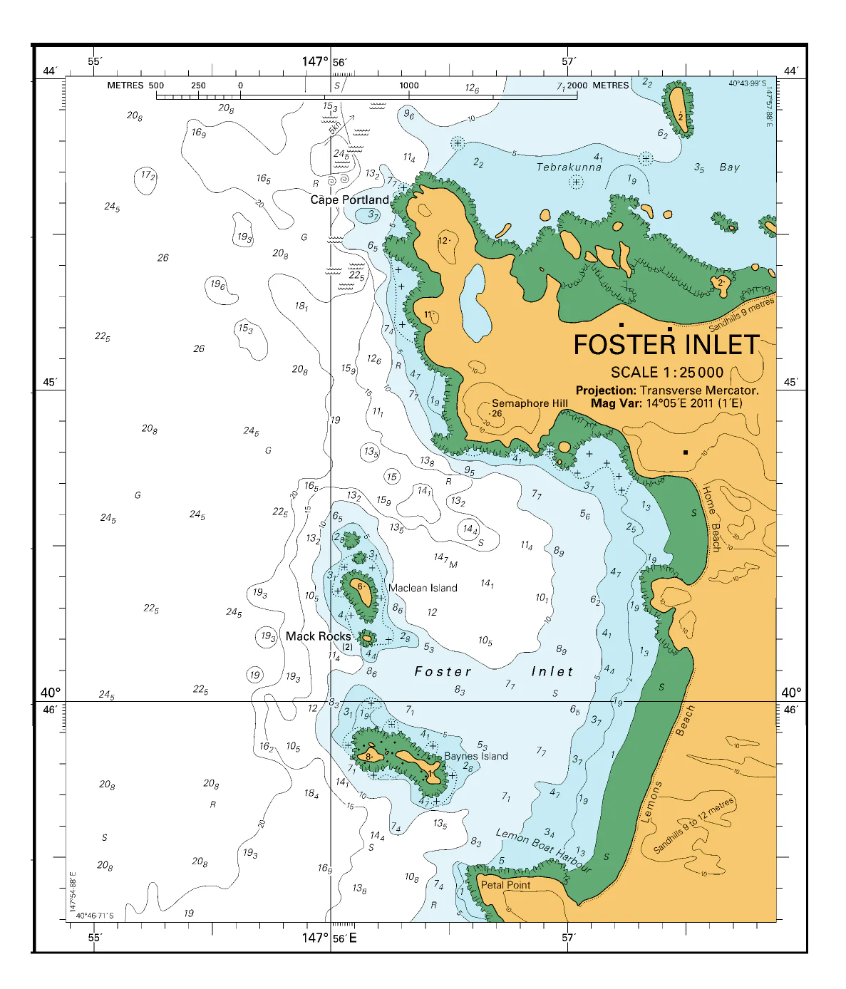 AUS 179 - Plans in Tasmania (Sheet 1) Nautical Chart - Image 3
