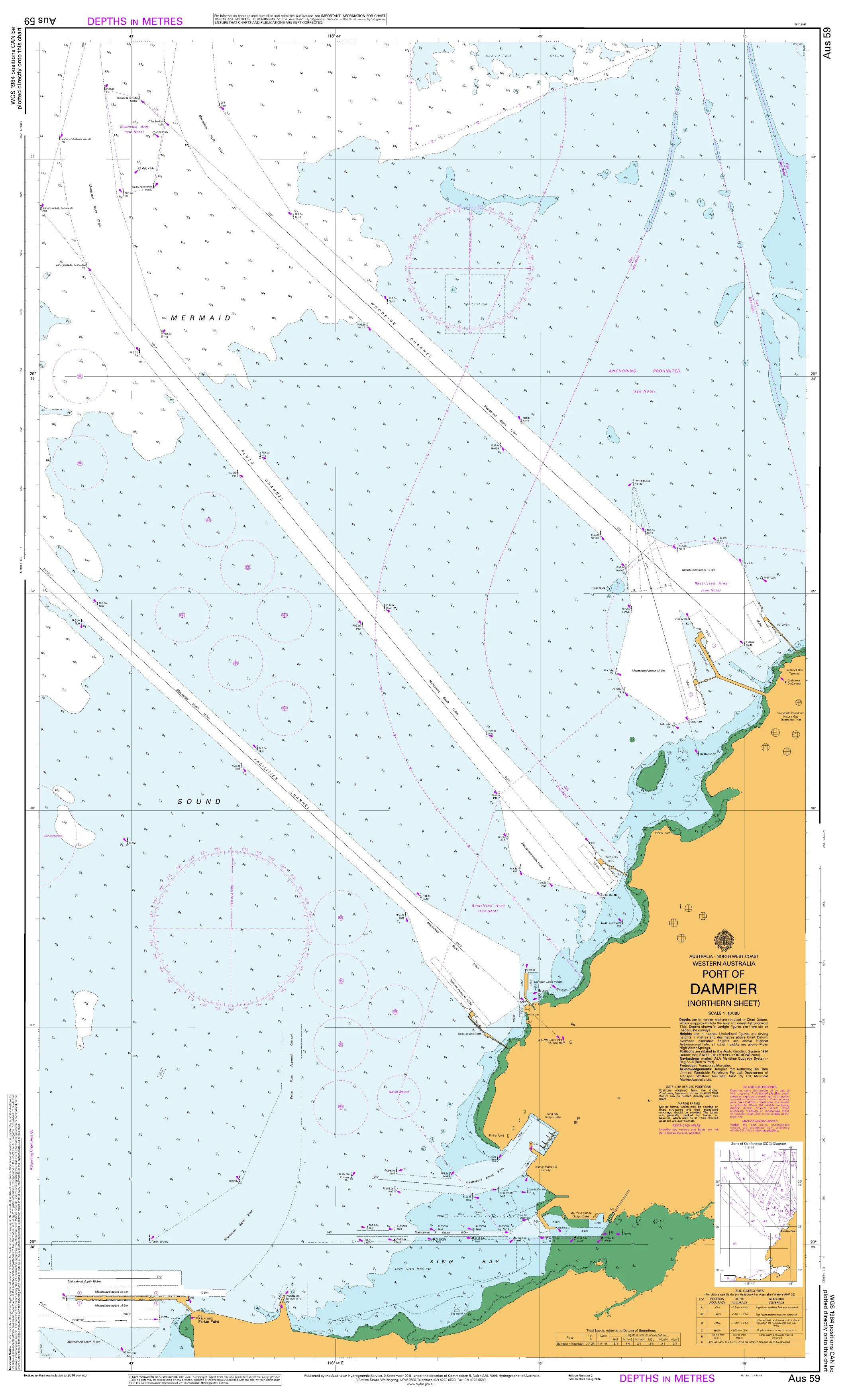 AUS 59 - Port of Dampier (Northern Sheet) Nautical Chart