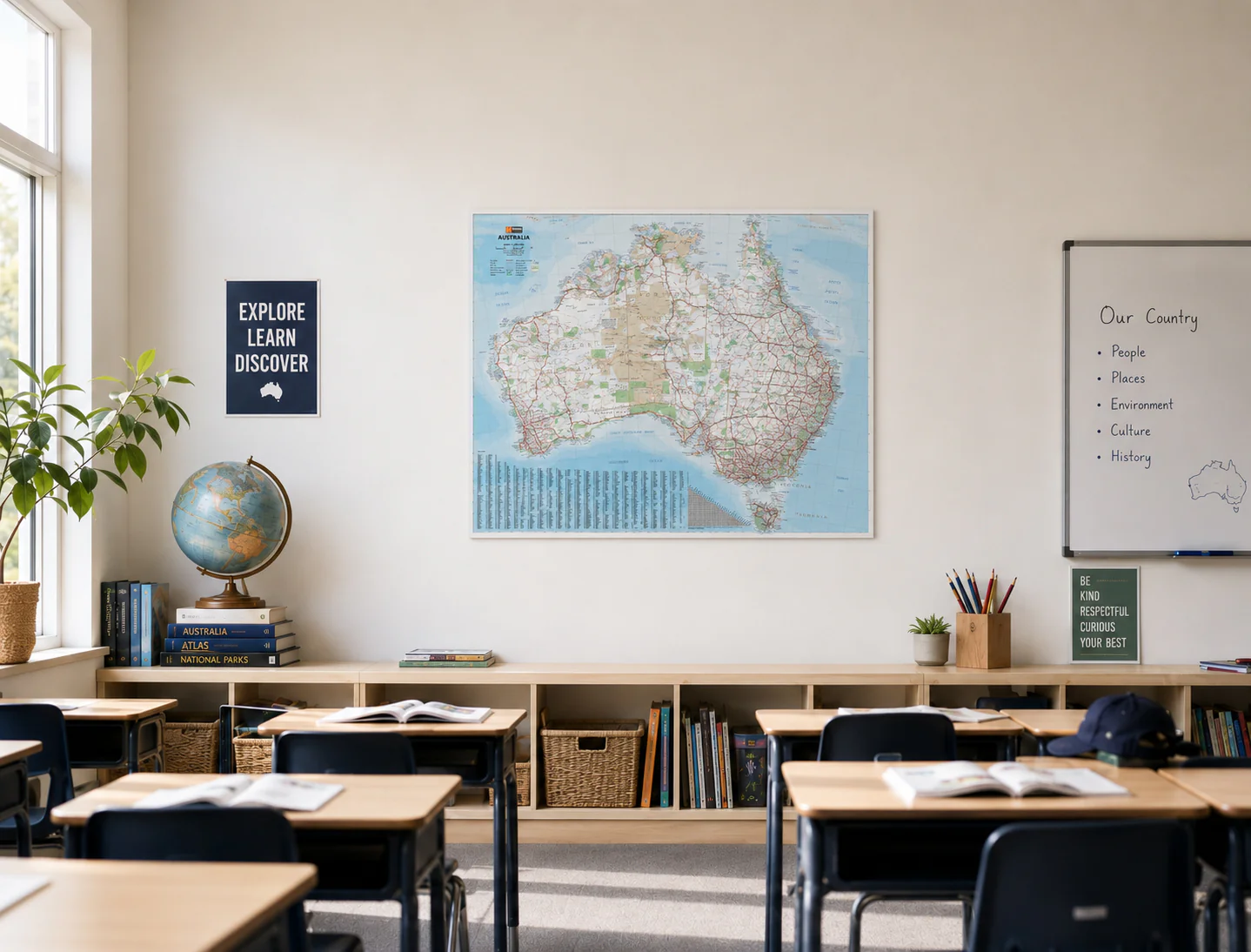 Australia Hema 1000 x 875mm Large Laminated Wall Map - Image 4