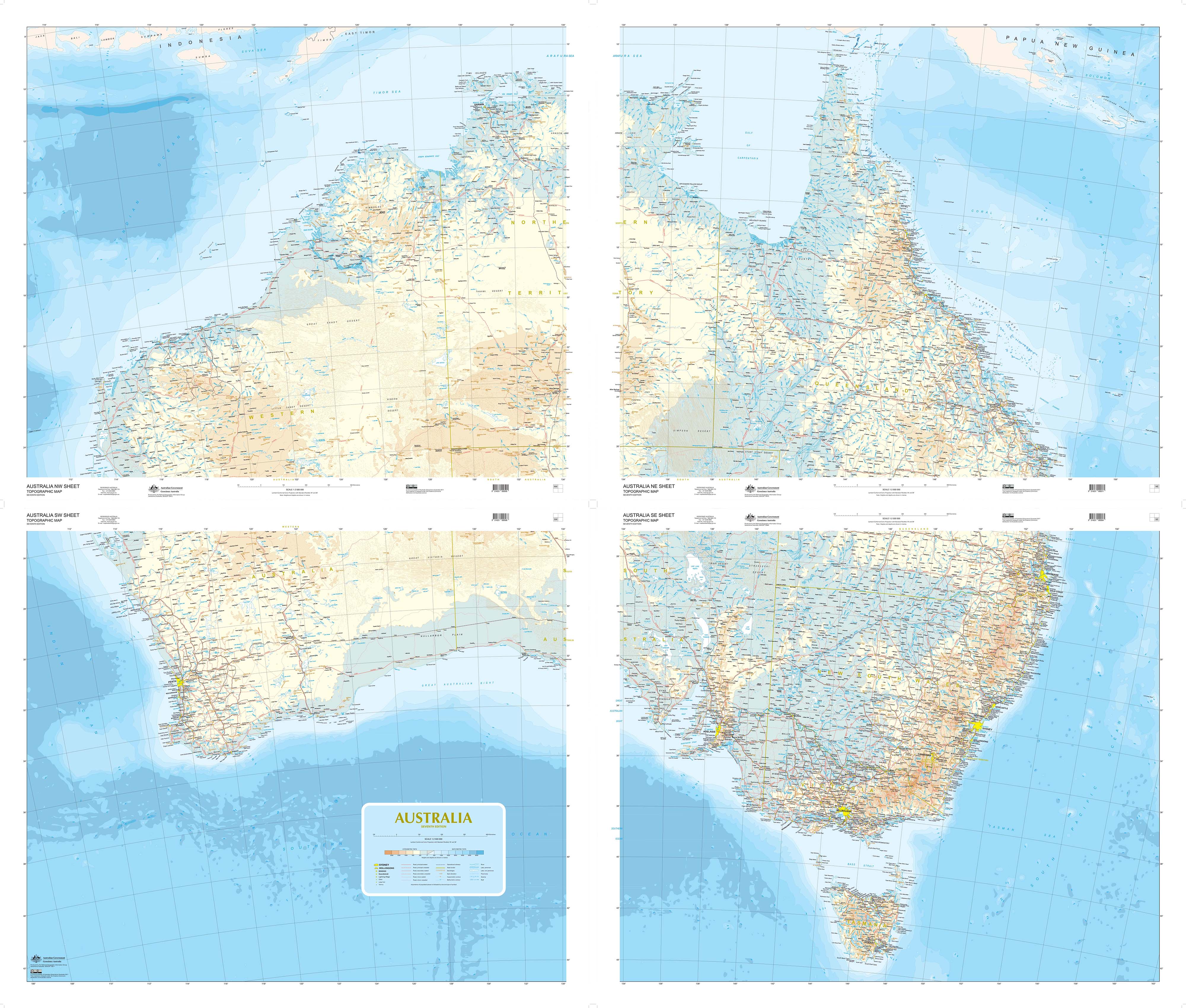 Australia-in-Four - South East Sheet Wall Map - Image 2