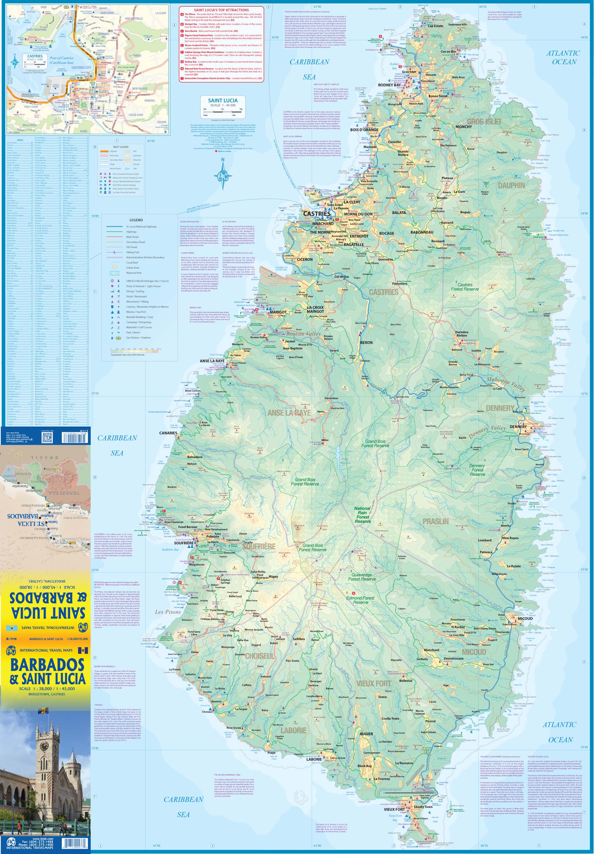 Barbados & St Lucia ITMB Map - Image 2
