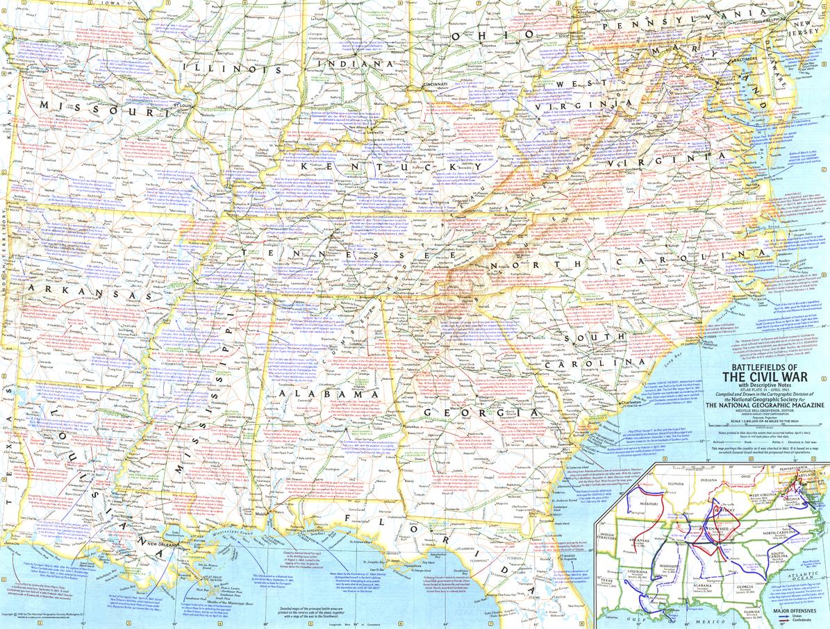 Battles of the Civil War - Published 1961 by National Geographic