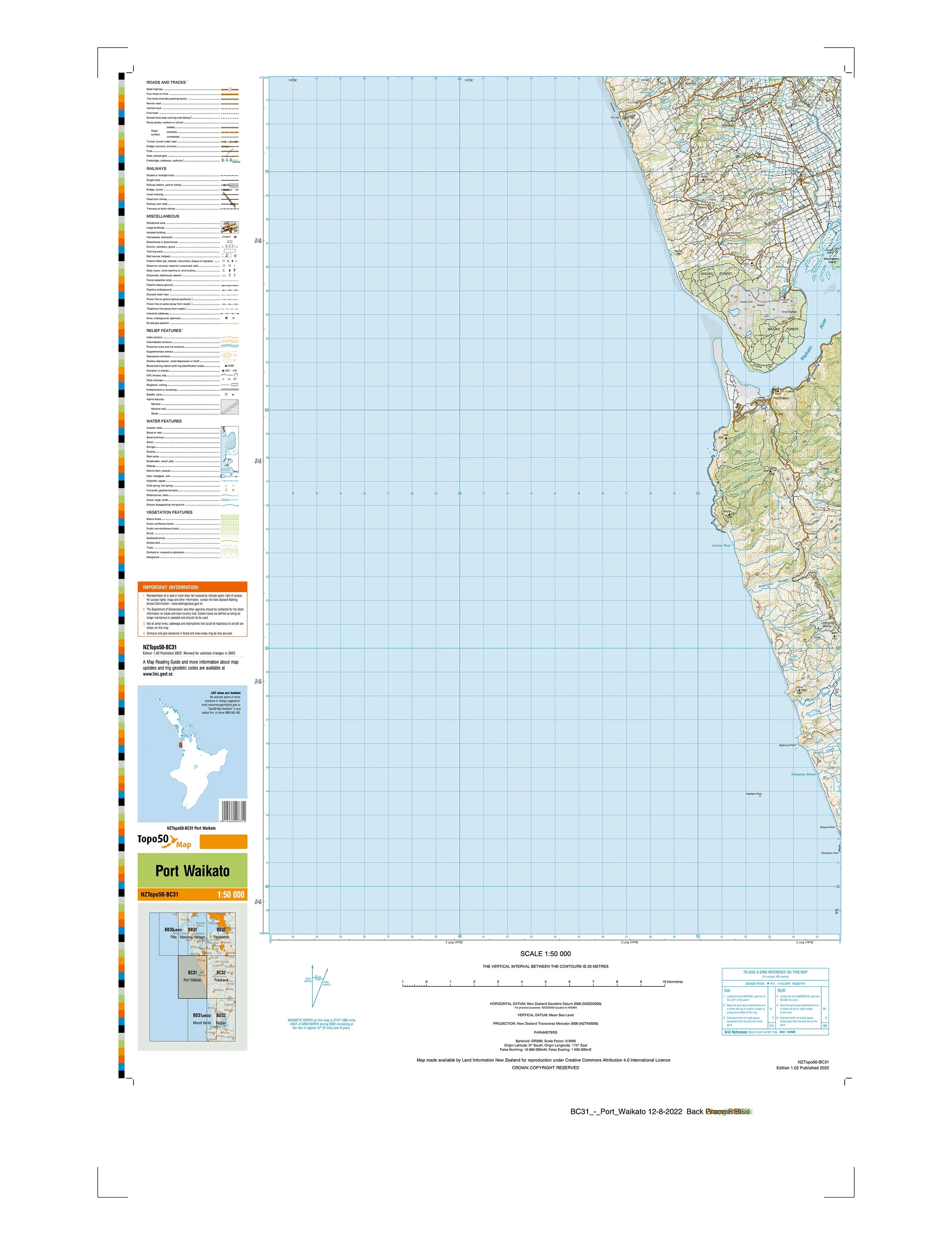 BC31 - Port Waikato Topo50 map