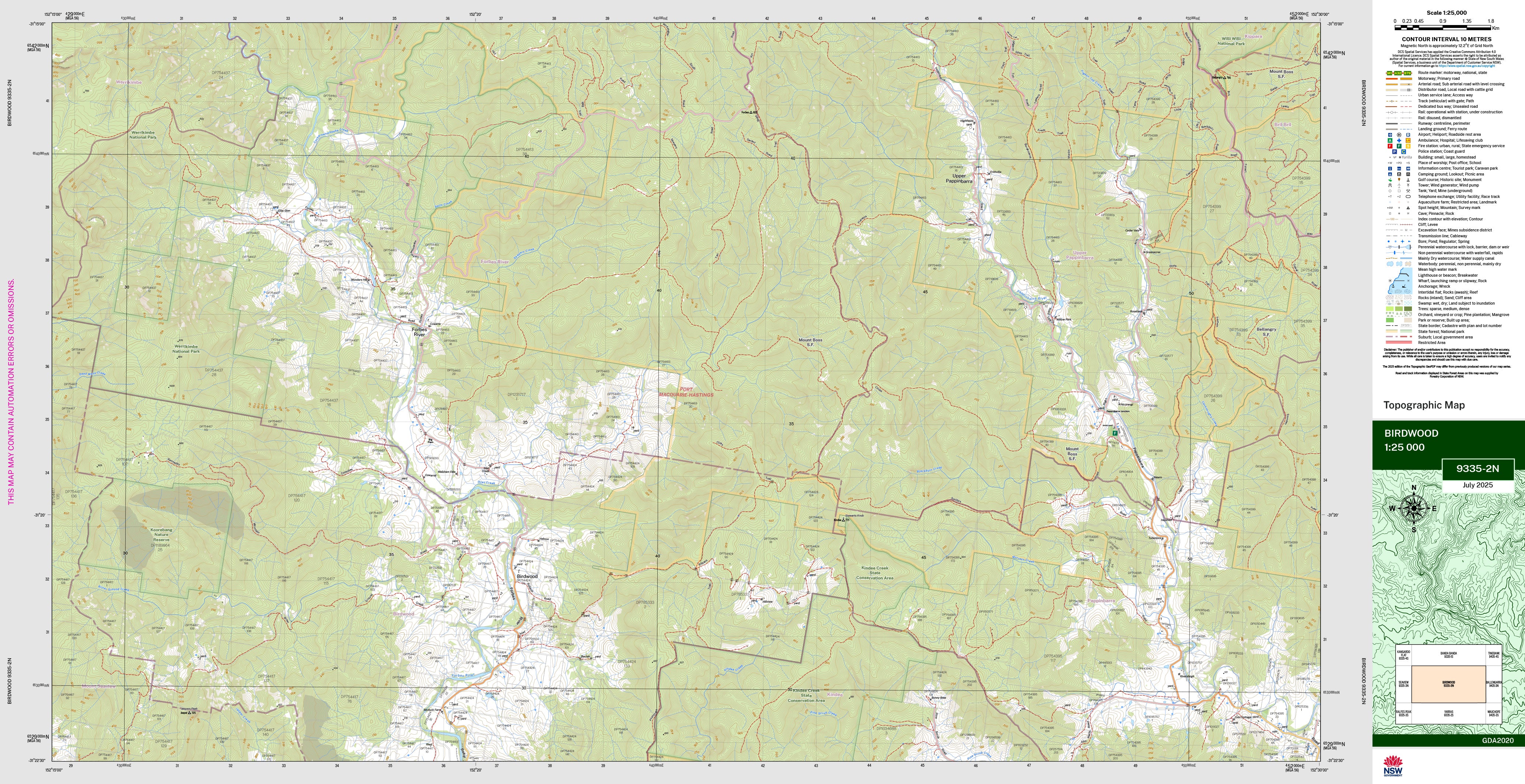 Birdwood 9335-2N Topographic Map 1:25k