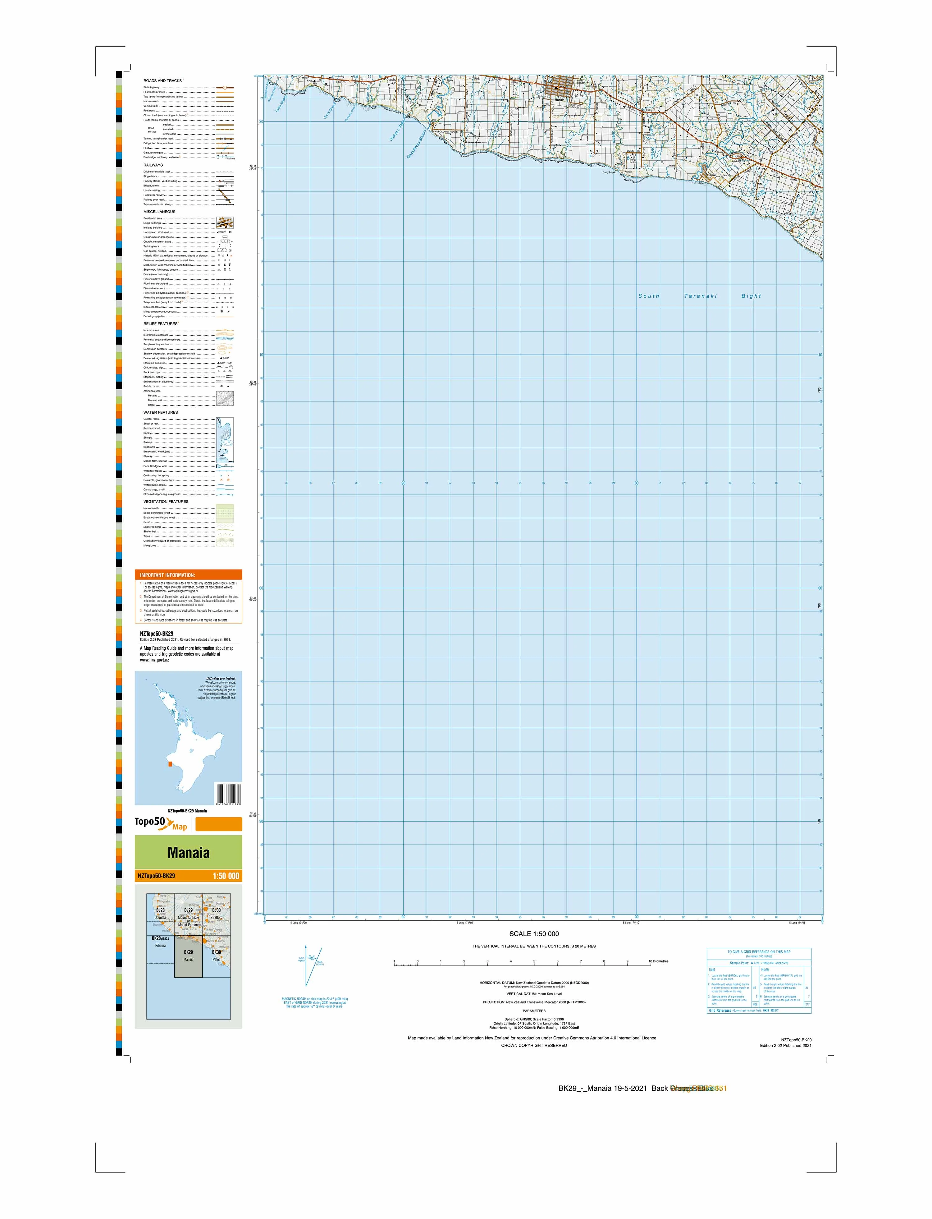 BK29 - Manaia Topo50 map