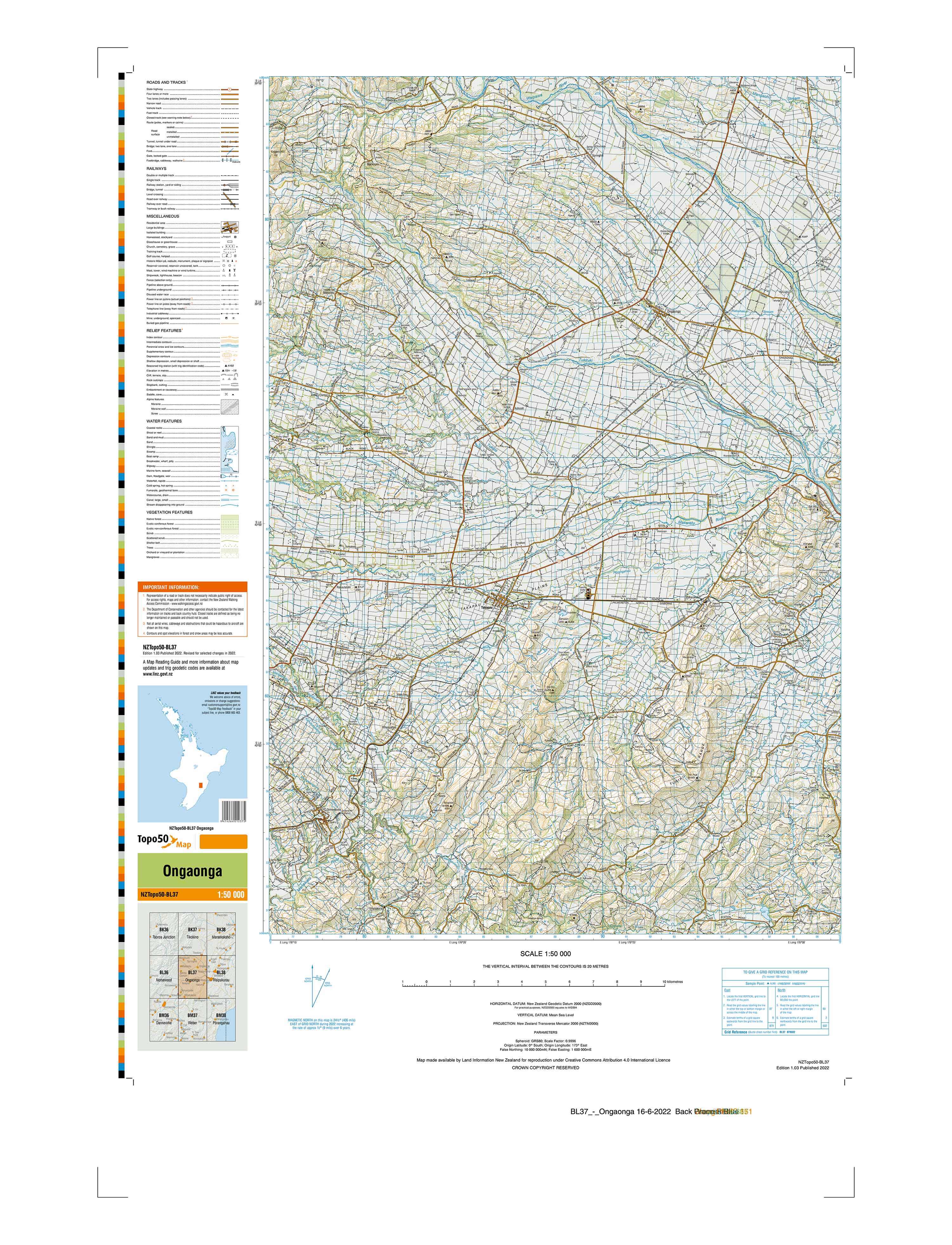 BL37 - Ongaonga Topo50 map