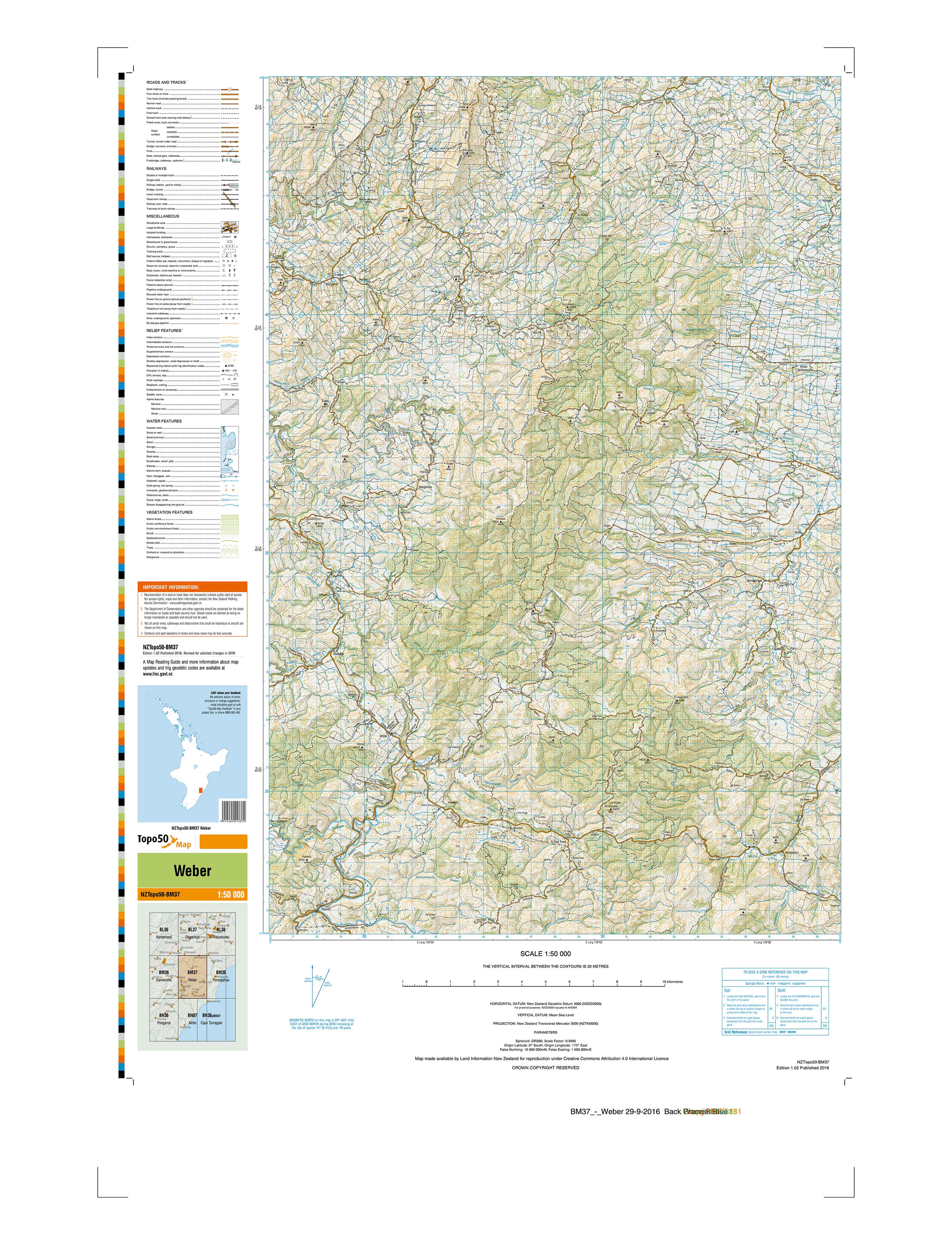 BM37 - Weber Topo50 map