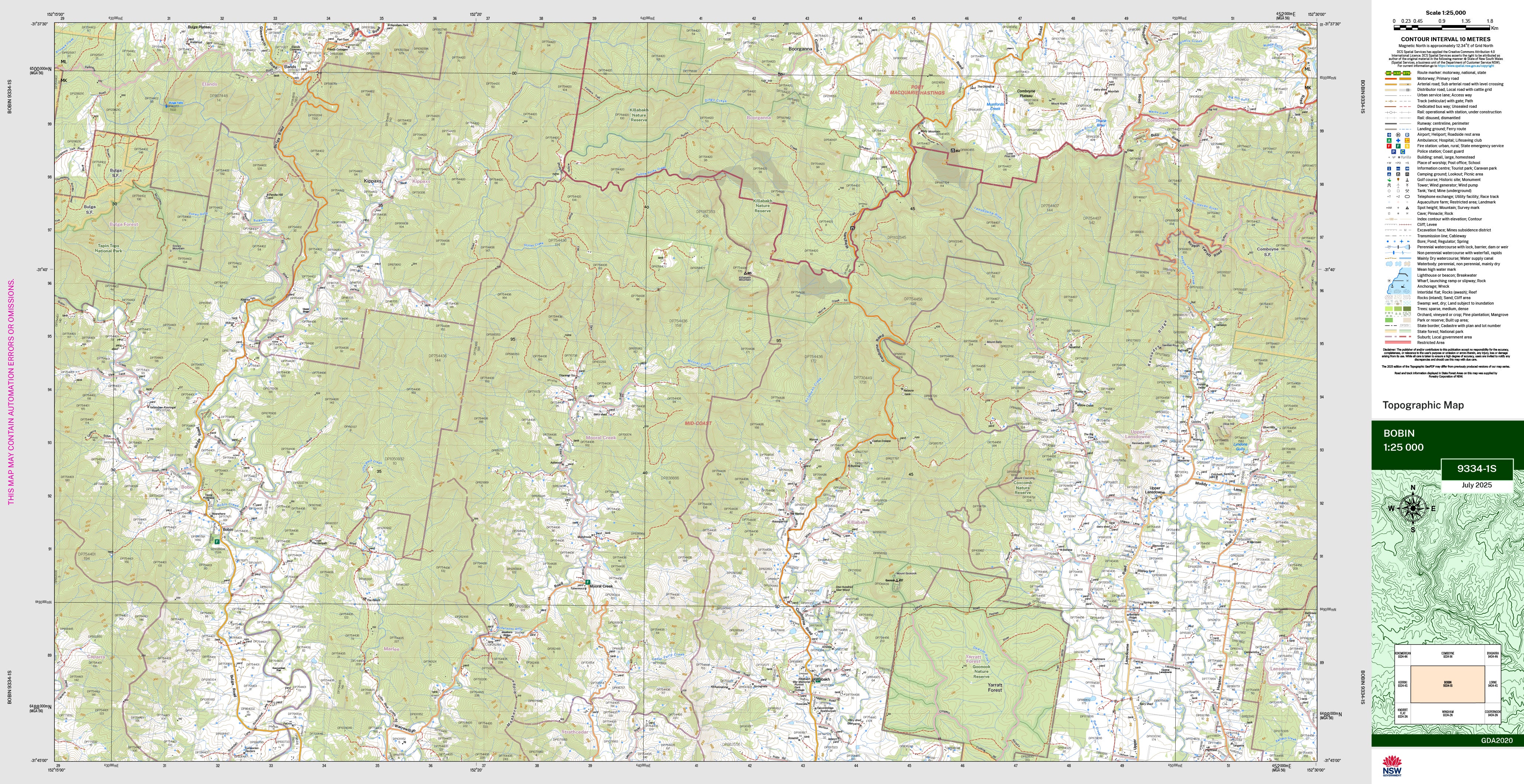 Bobin 9334-1S Topographic Map 1:25k