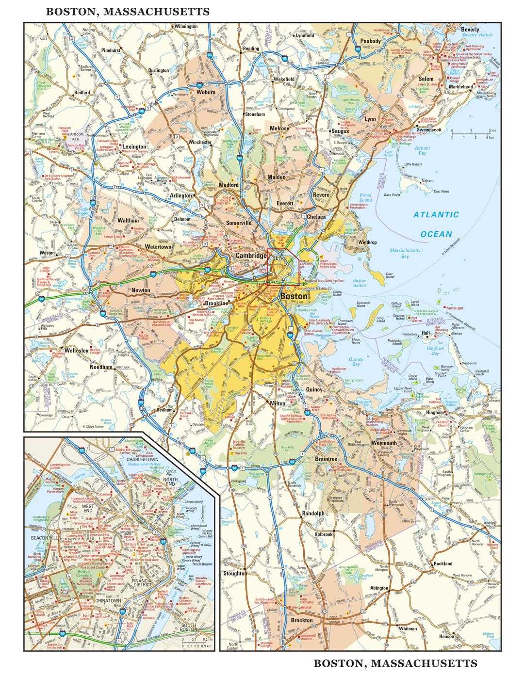 Boston Wall Map