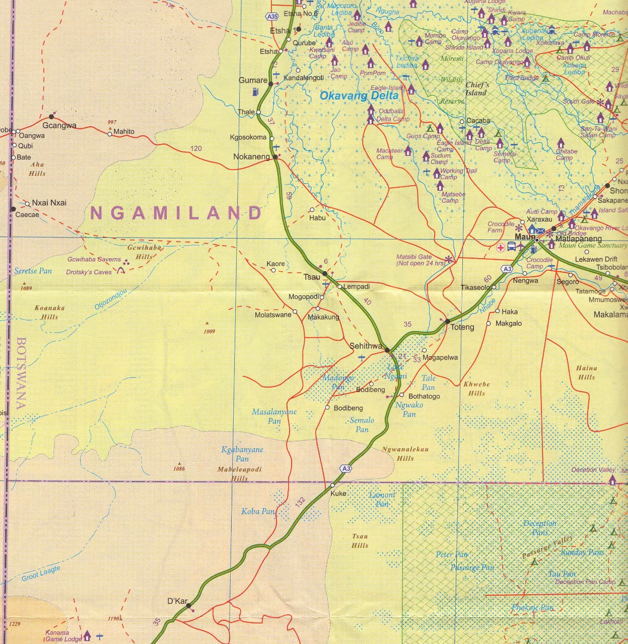 Botswana  & Zimbabwe ITMB Map - Image 2