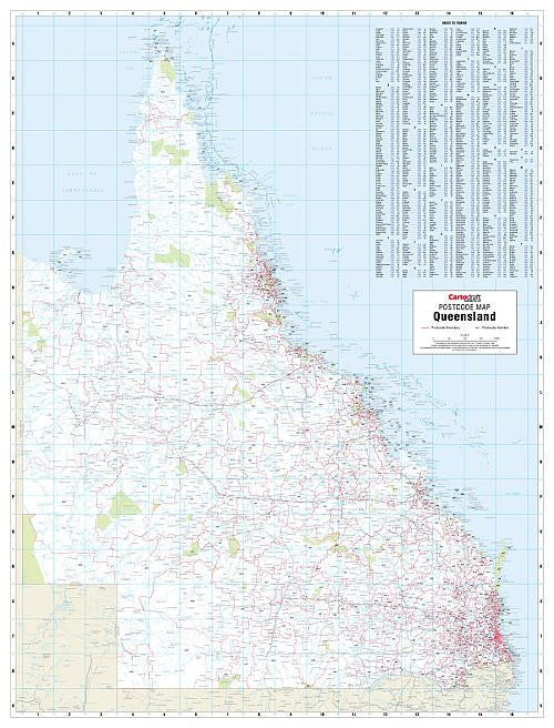 Brisbane & Queensland Postcode Laminated Wall Map 788 x 1036mm - Image 2
