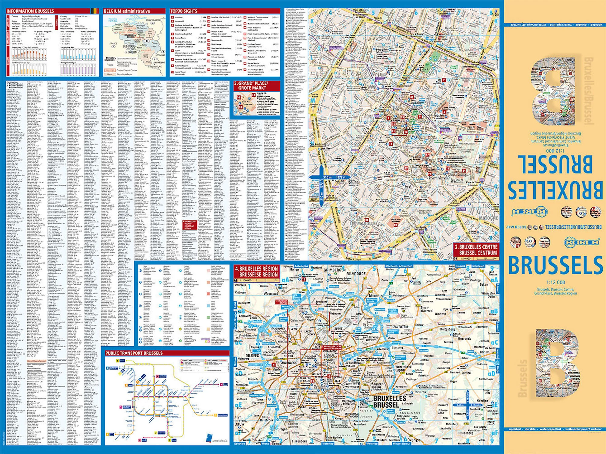 Brussels Borch Folded Laminated Map - Image 2