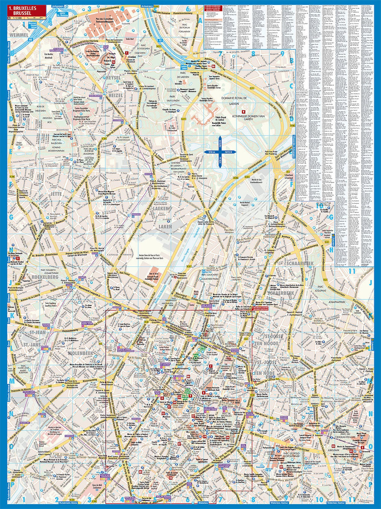 Brussels Borch Folded Laminated Map - Image 3