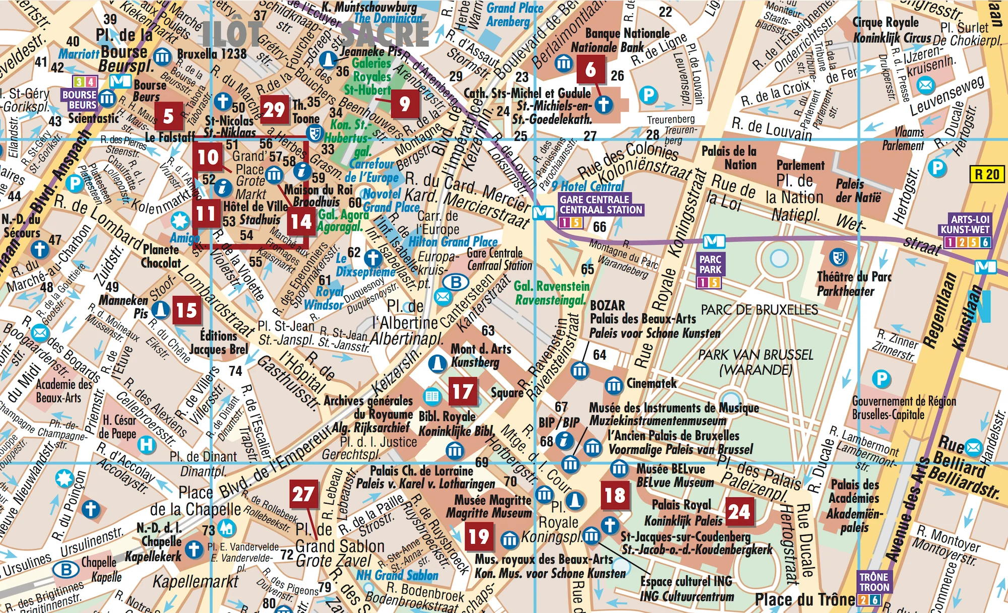 Brussels Borch Folded Laminated Map - Image 4
