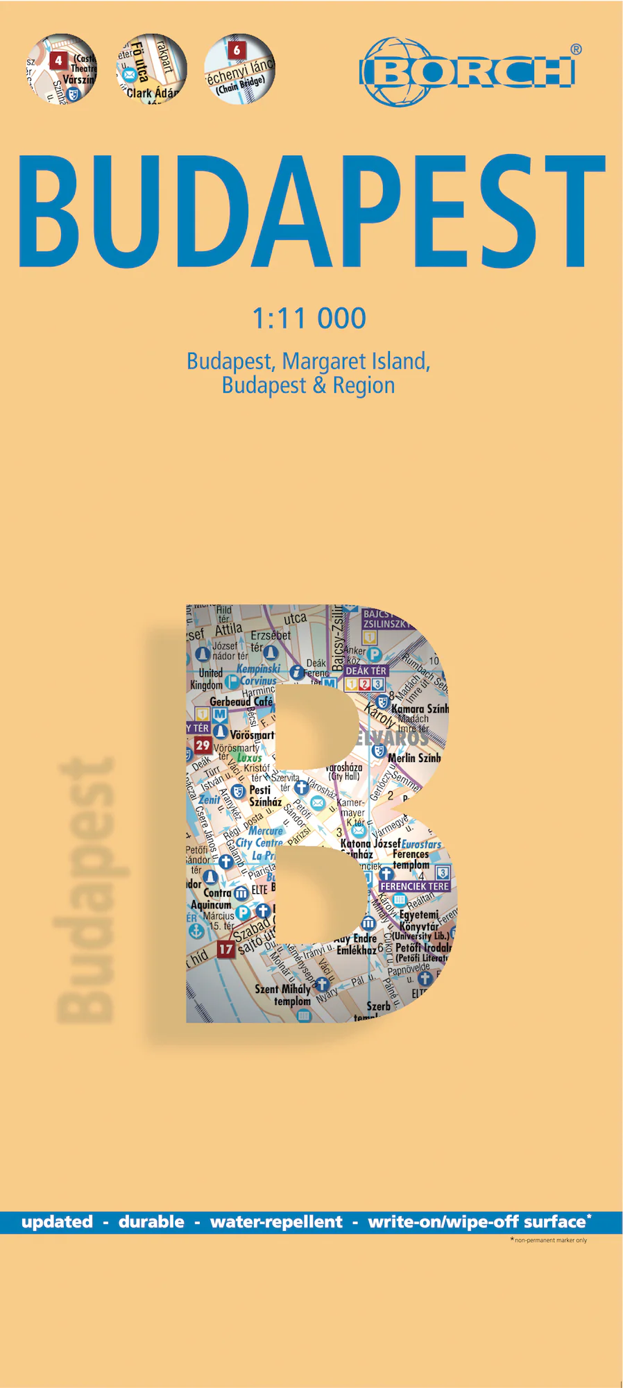 Budapest Borch Folded Laminated Map