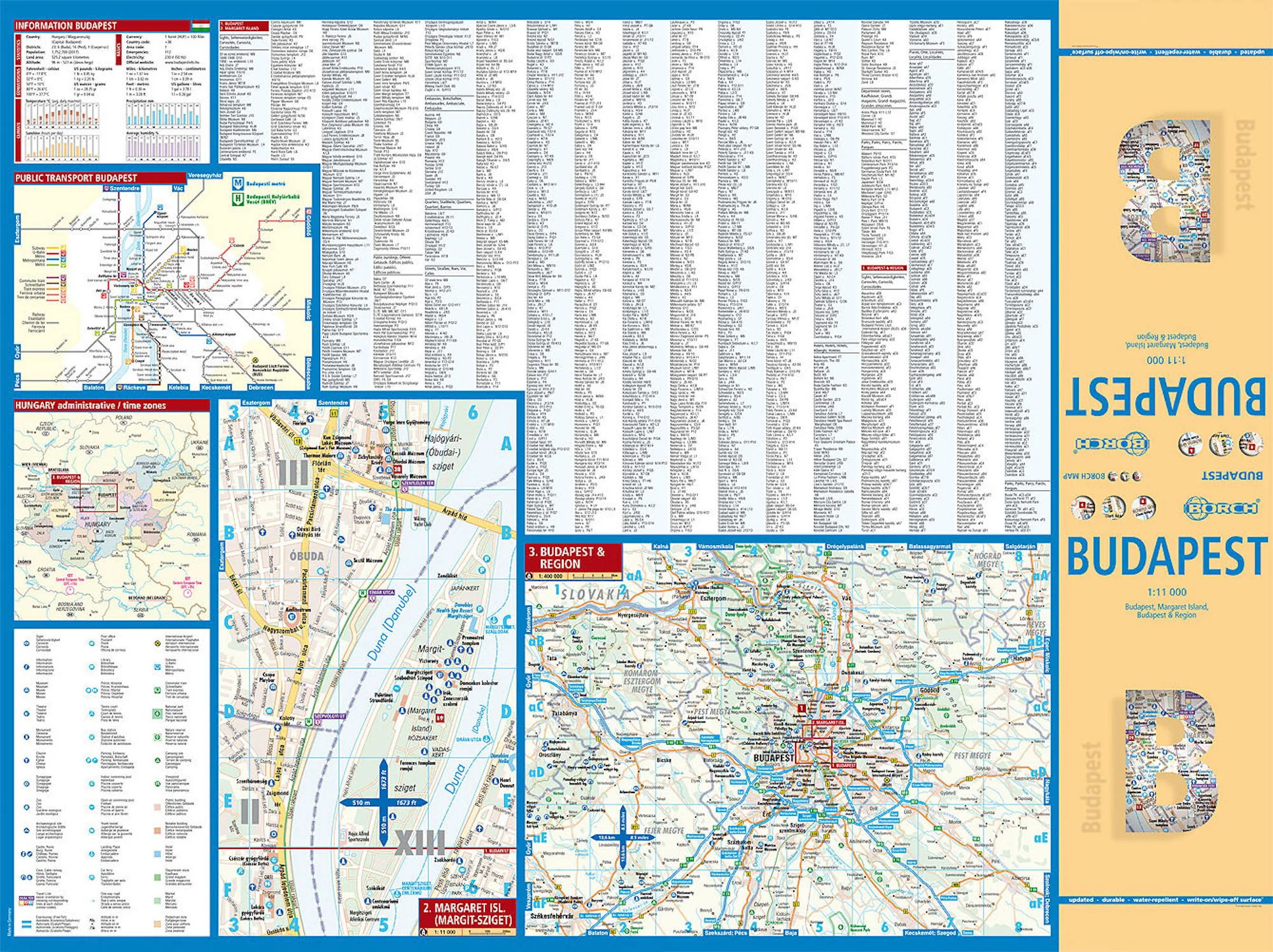 Budapest Borch Folded Laminated Map - Image 2