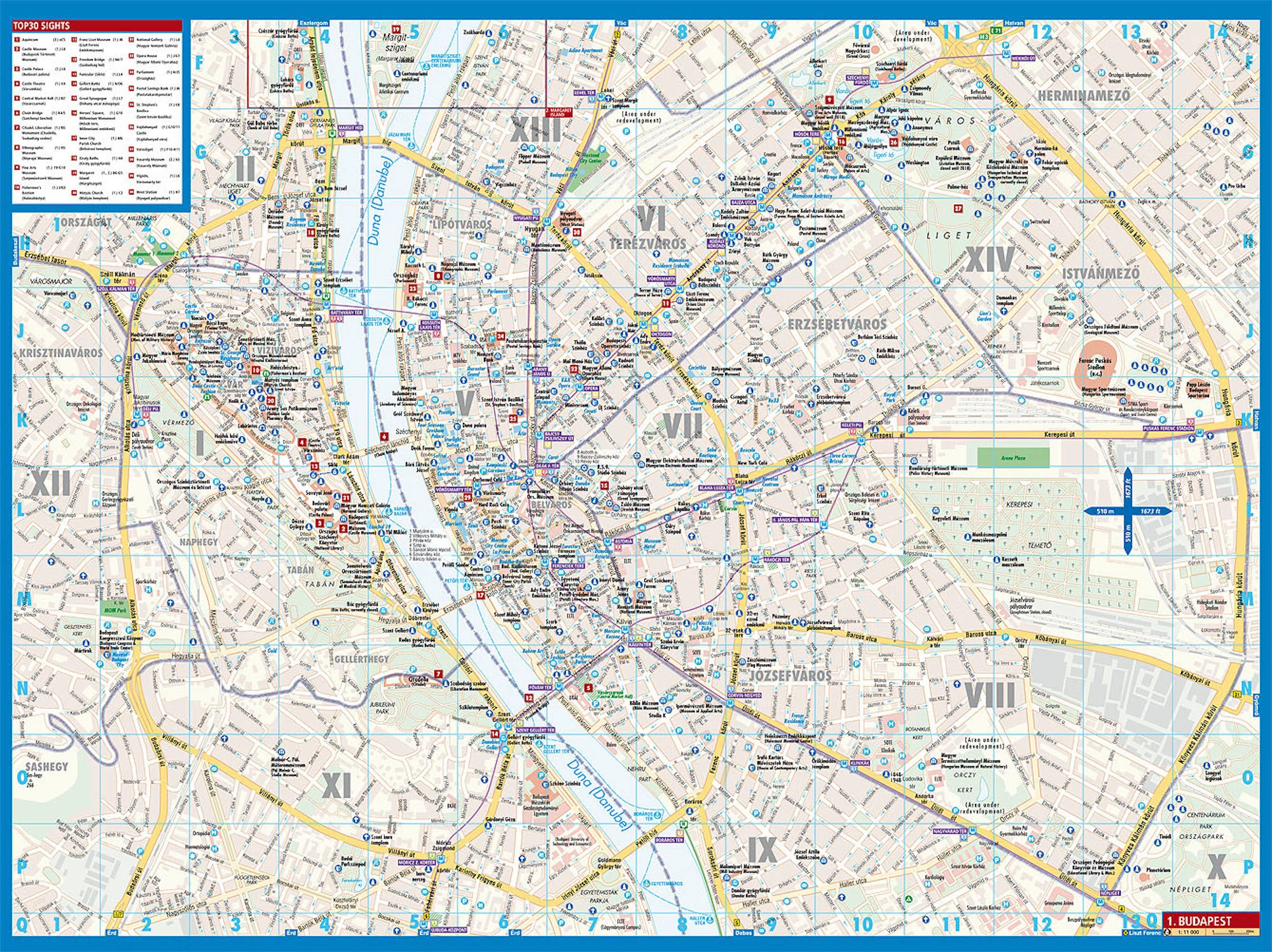 Budapest Borch Folded Laminated Map - Image 3