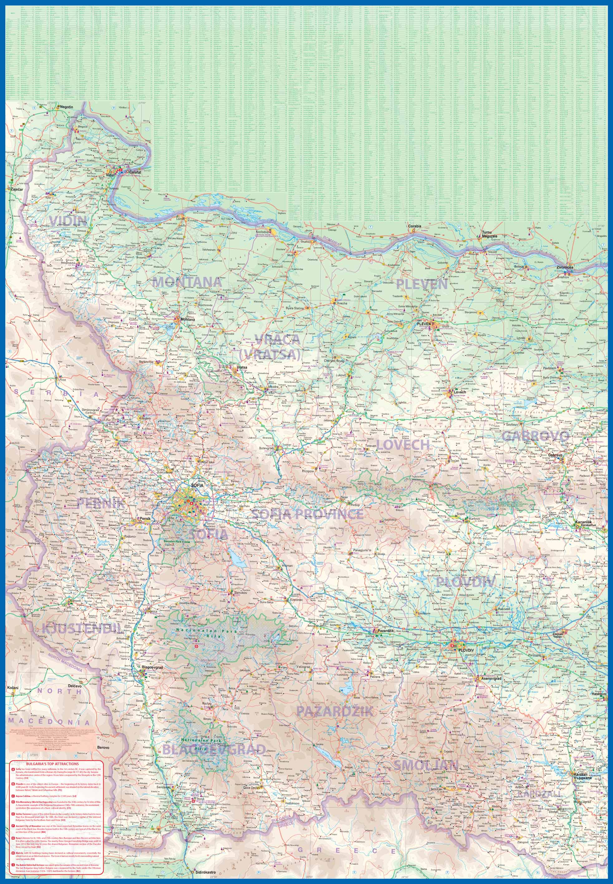 Bulgaria Railway & Road ITMB Map - Image 3
