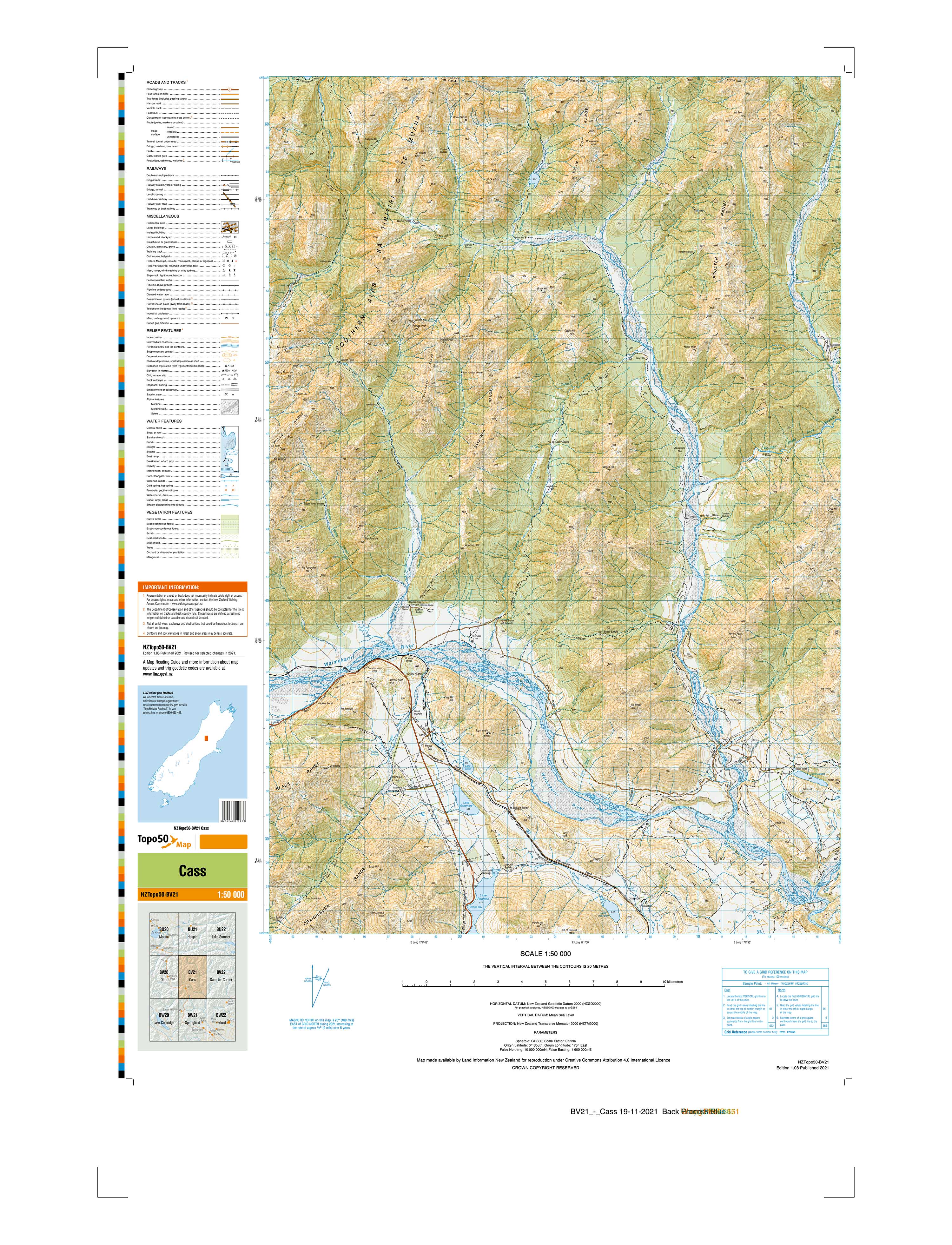 BV21 - Cass Topo50 map