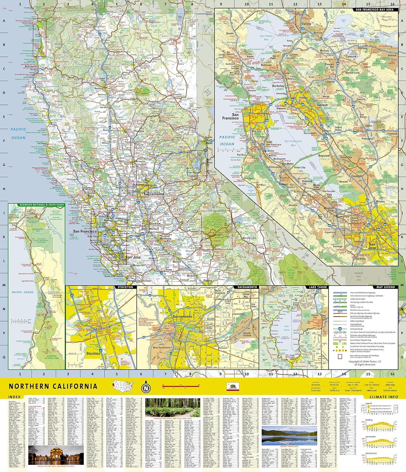 California Northern National Geographic Folded Map - Image 3