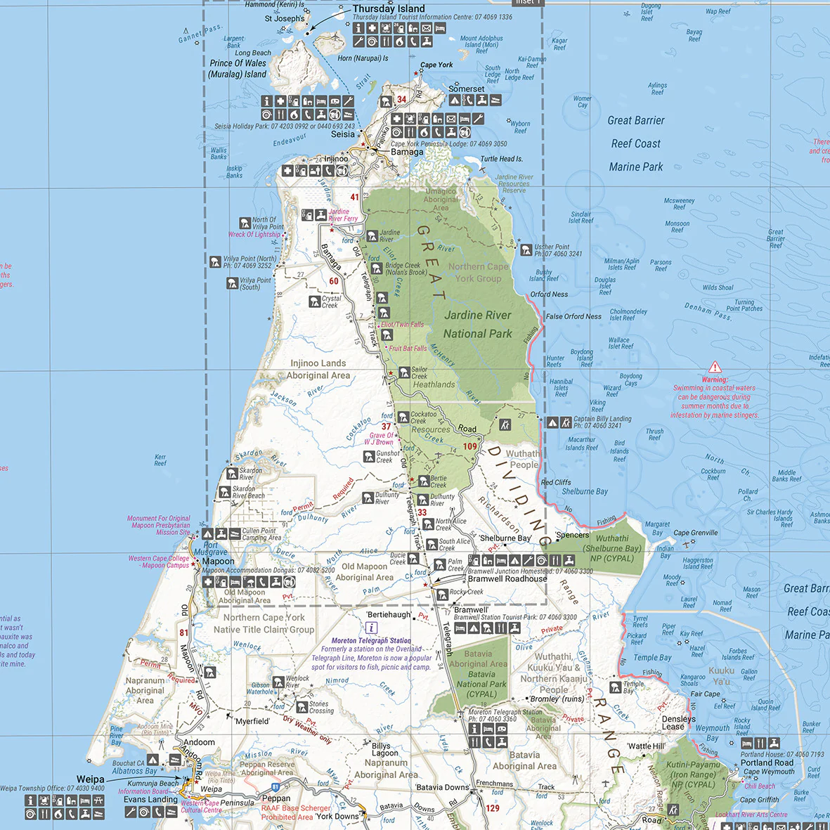 Cape York Hema 700 x 1000mm Laminated Wall Map - Image 3