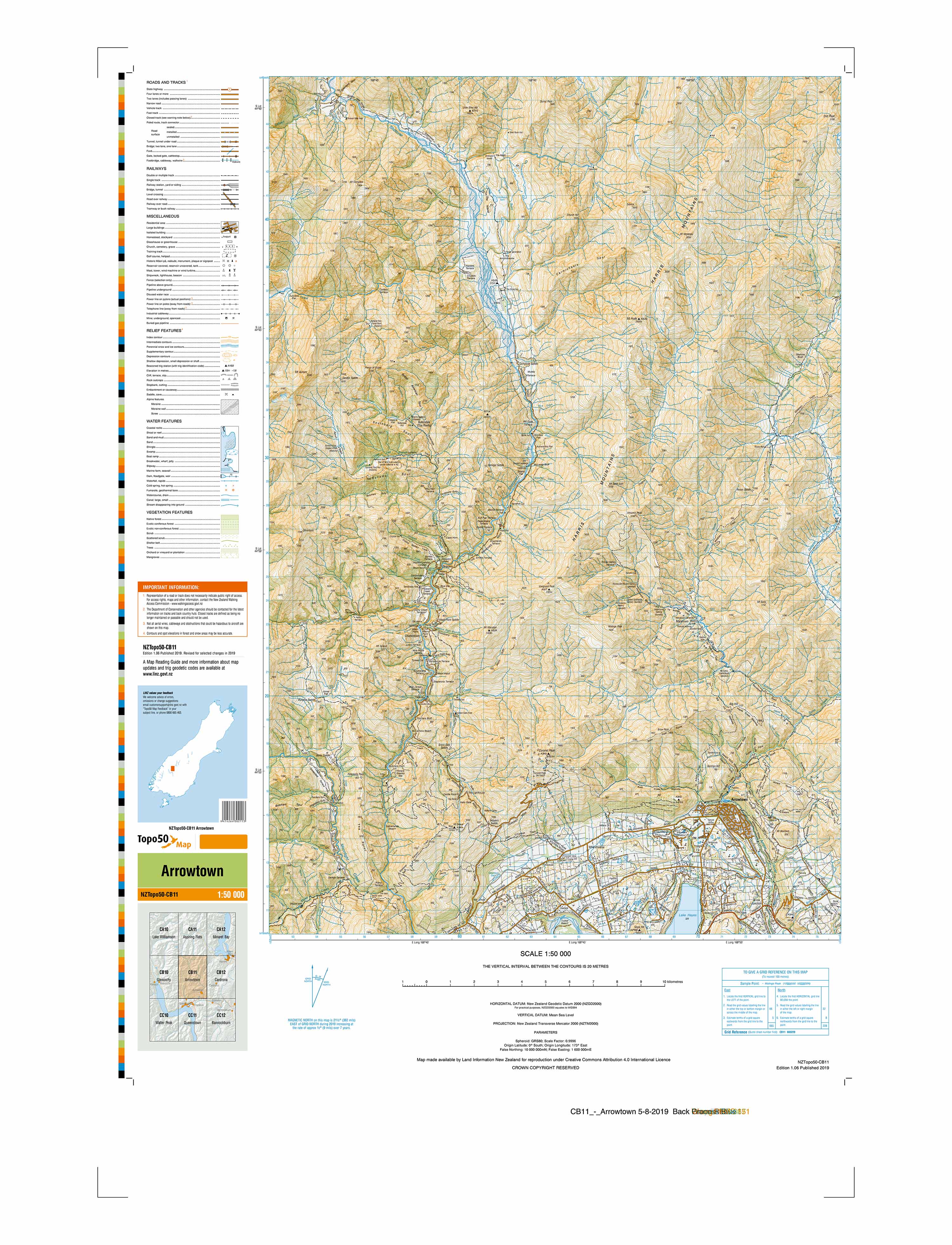 CB11 - Arrowtown Topo50 map