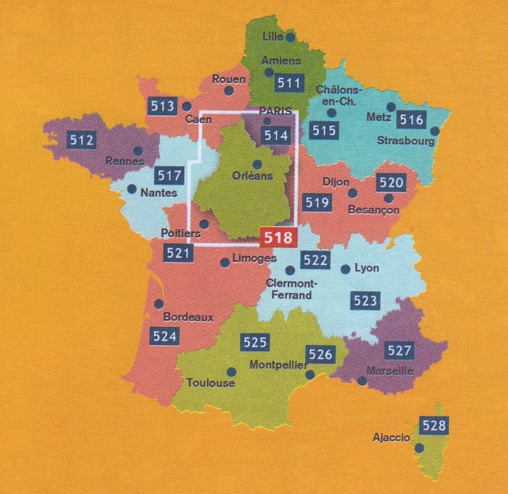 France Central France 518 Michelin Map - Image 2